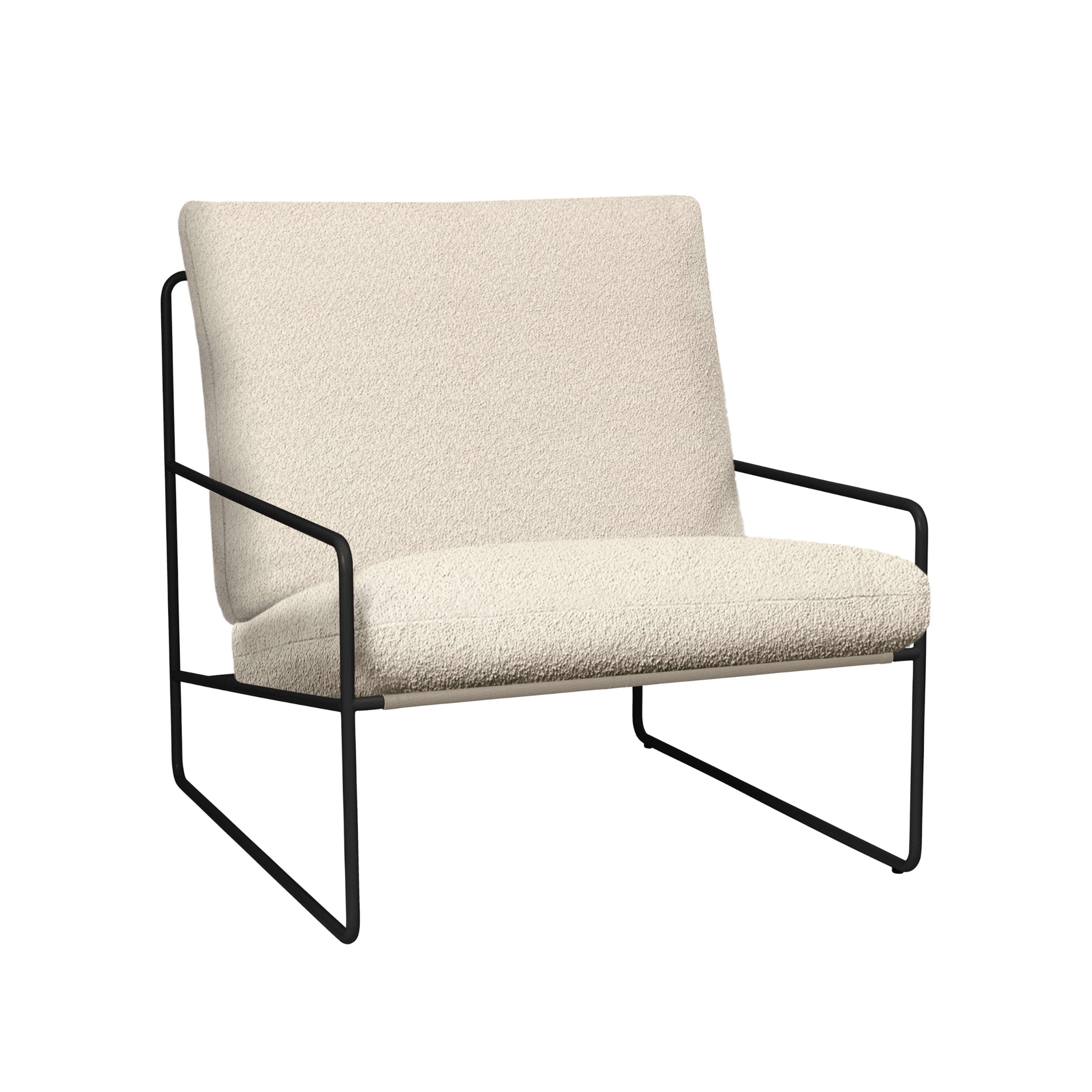 Outdoor Armchair DESERT Broken White with Black Base