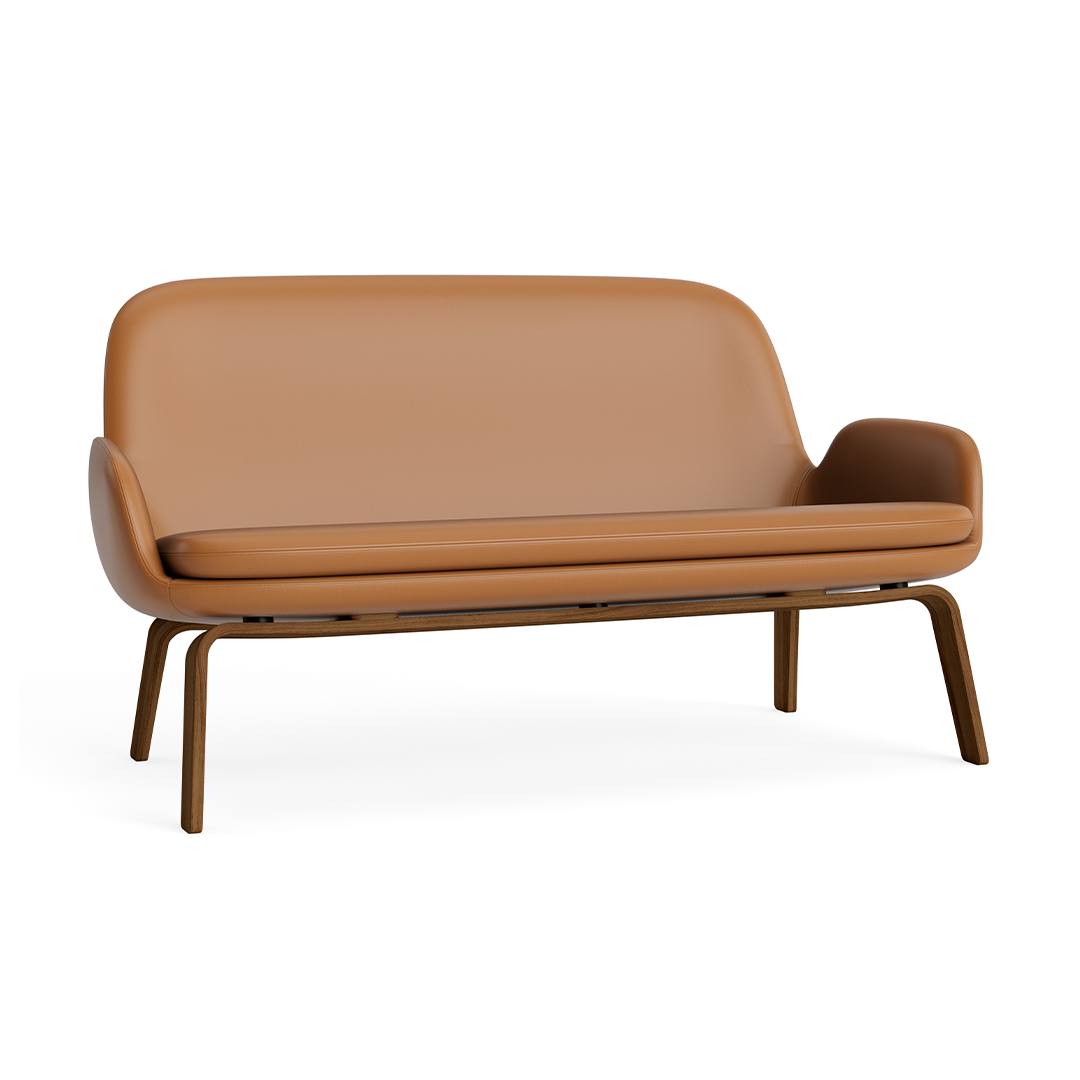 Gepolsterte Sofa -Nuss -Ära -Basis