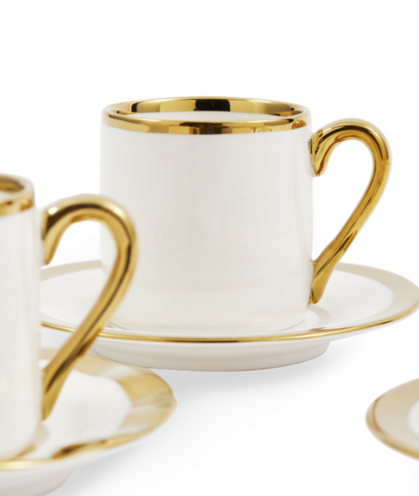 Espressotassen-Set GOLDEN FINDS Porzellan