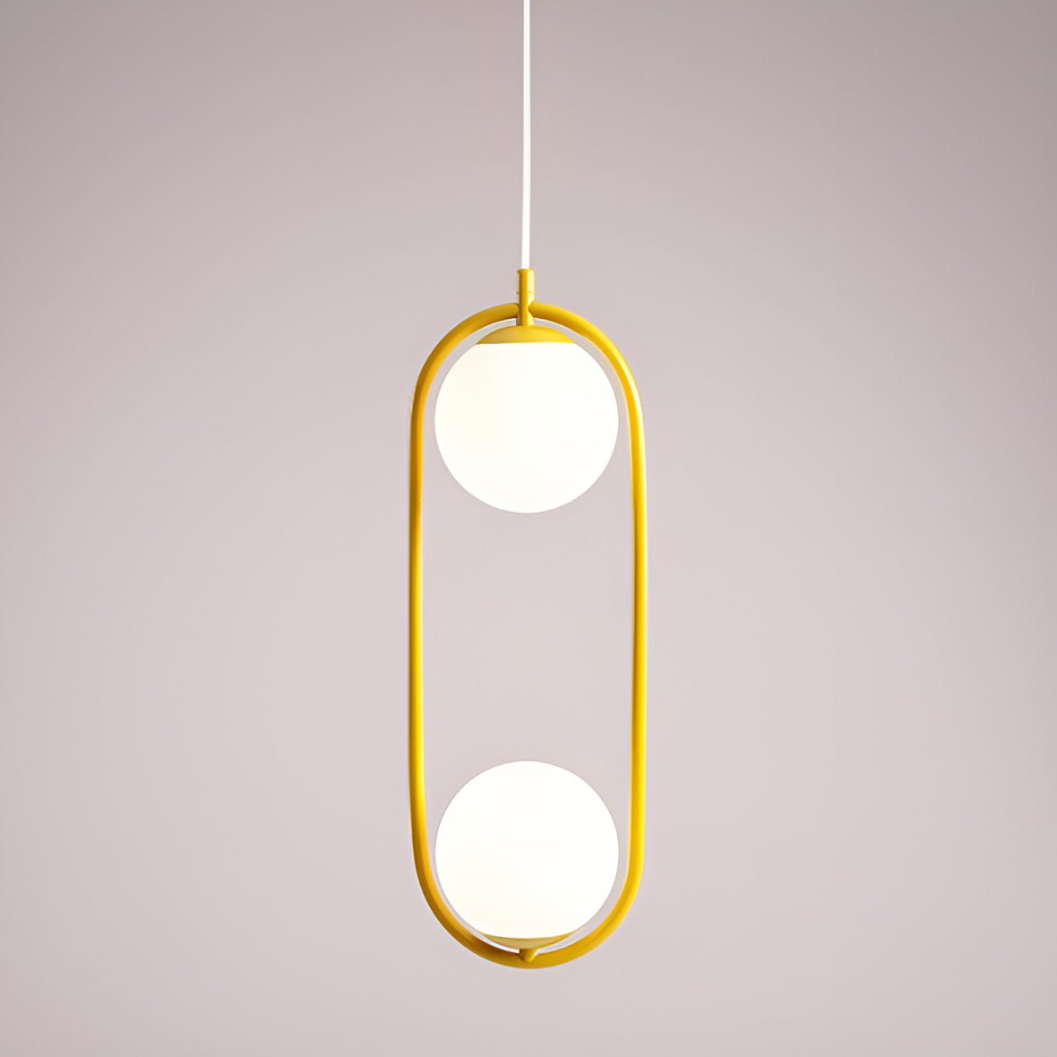 RIVA DUO senffarbene Pendelleuchte