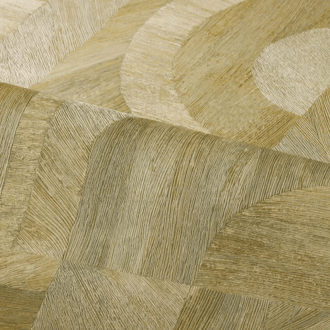 Tapete mit einem von der Intarsientechnik inspirierten Muster INTARSIA - CACTUS olivgrün