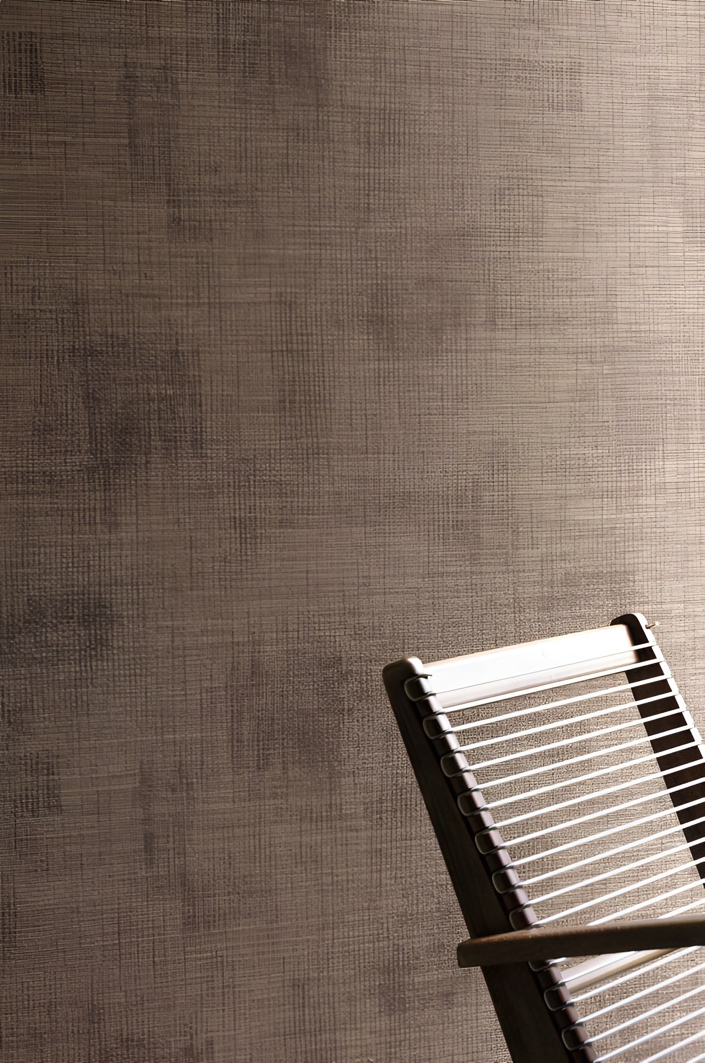 Textile wallpaper with a structural design resembling canvas ORCADE - IVORY ivory