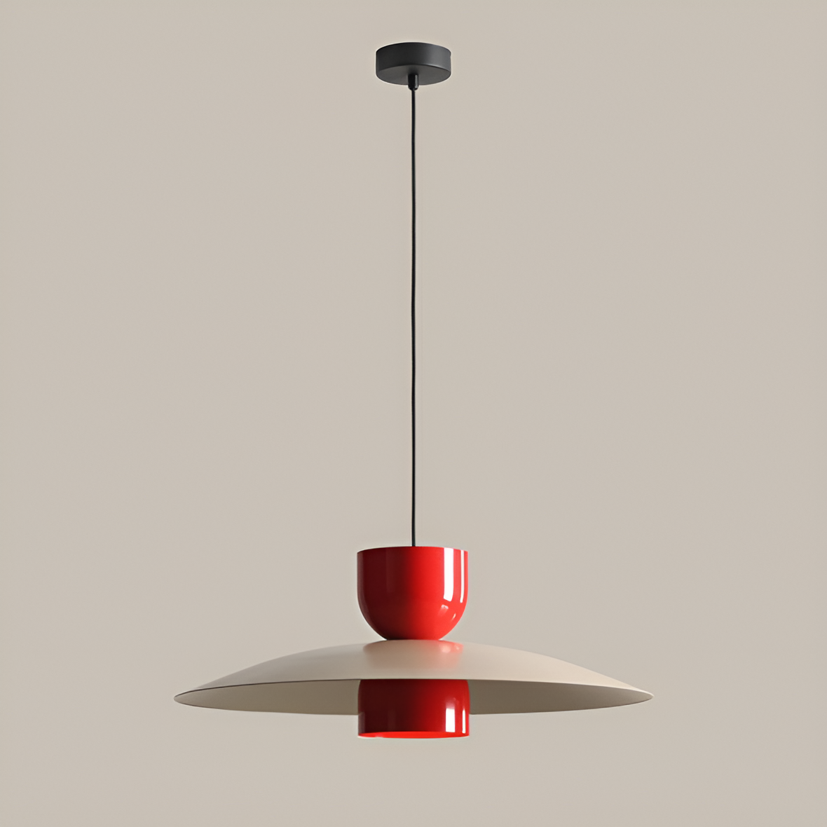 NUTTA Pendelleuchte beige mit rot