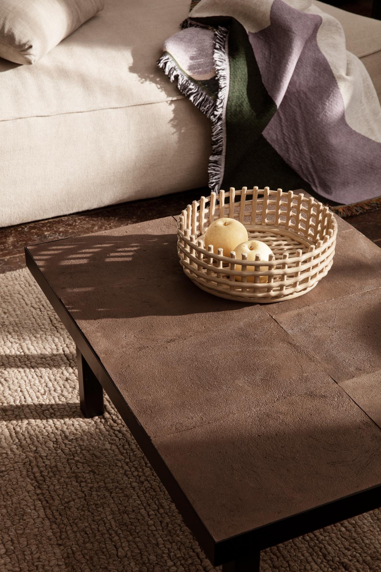 KERAMIK-MITTELAUFSATZ Schale beige