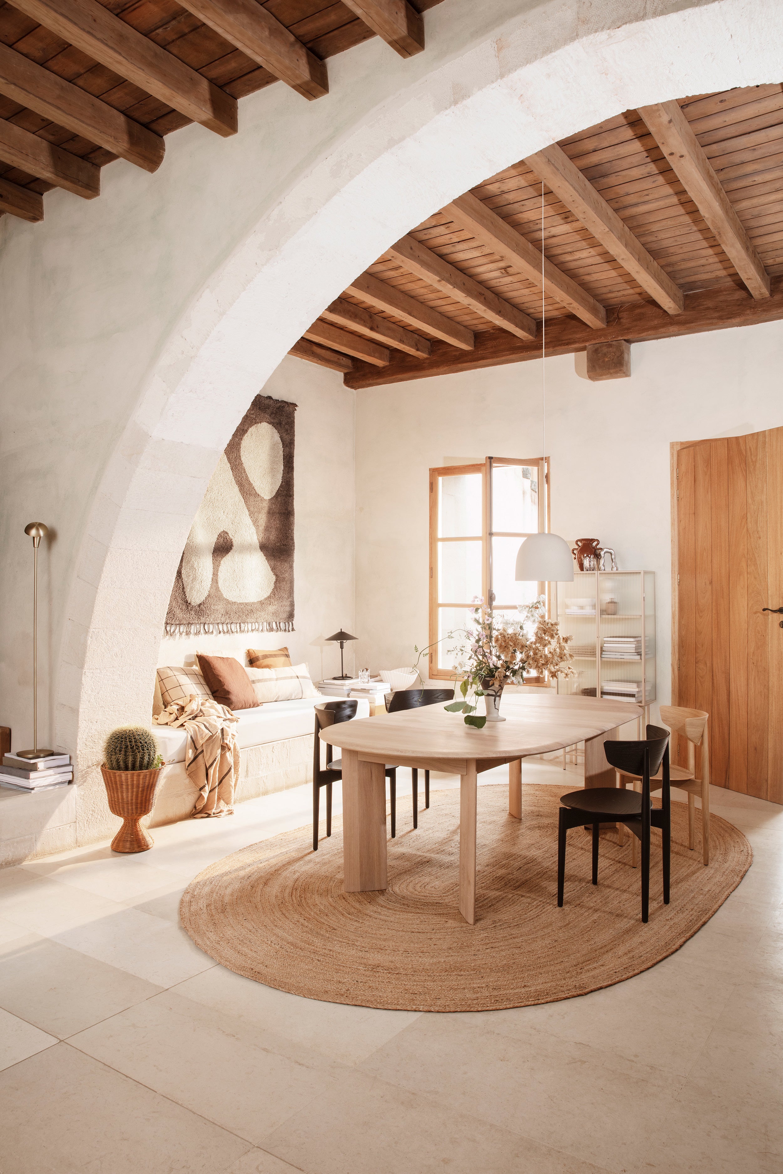 ABSTRACT brown rug with beige