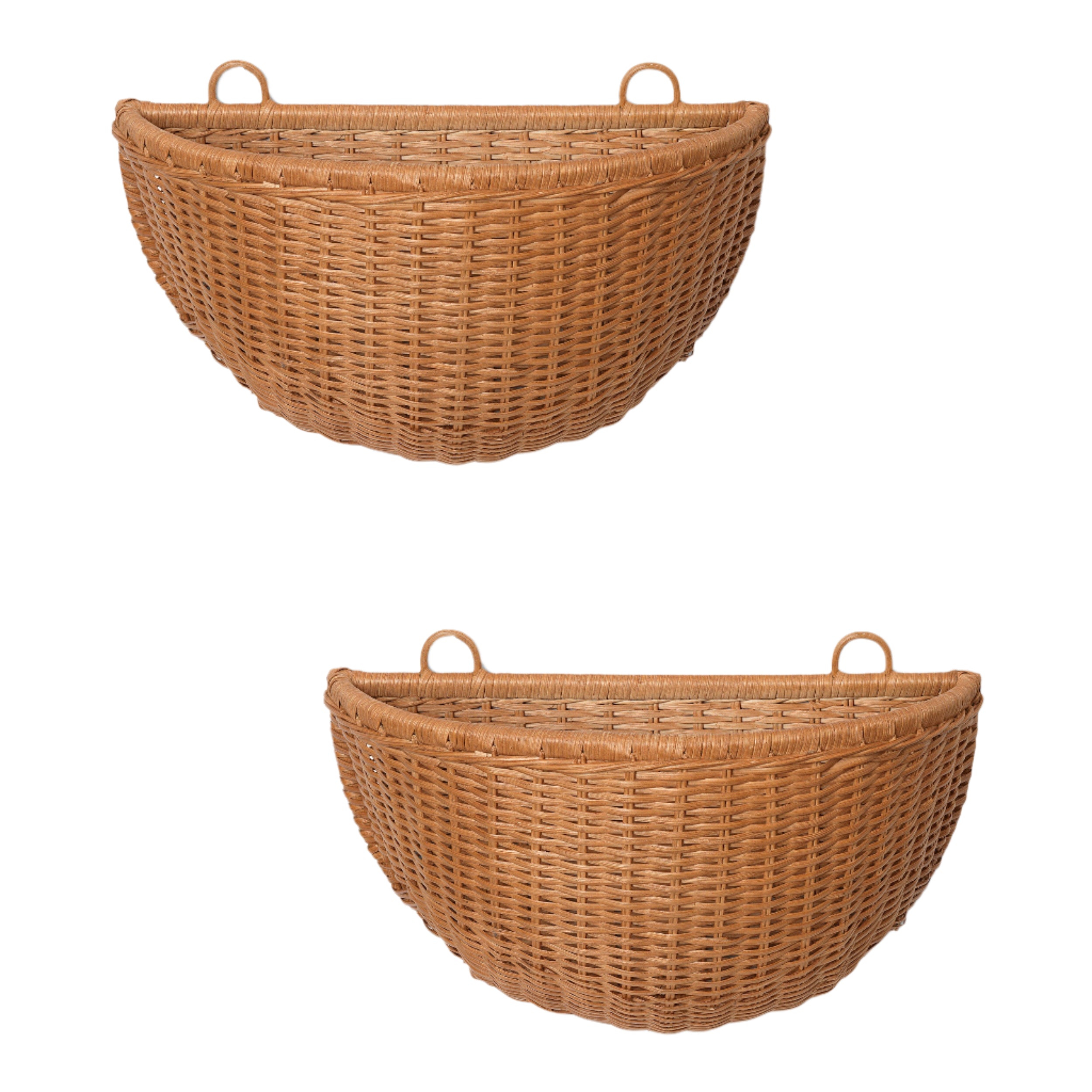 BRAIDED WALL POCKETS Hängekorb-Set, geflochtenes Rattan