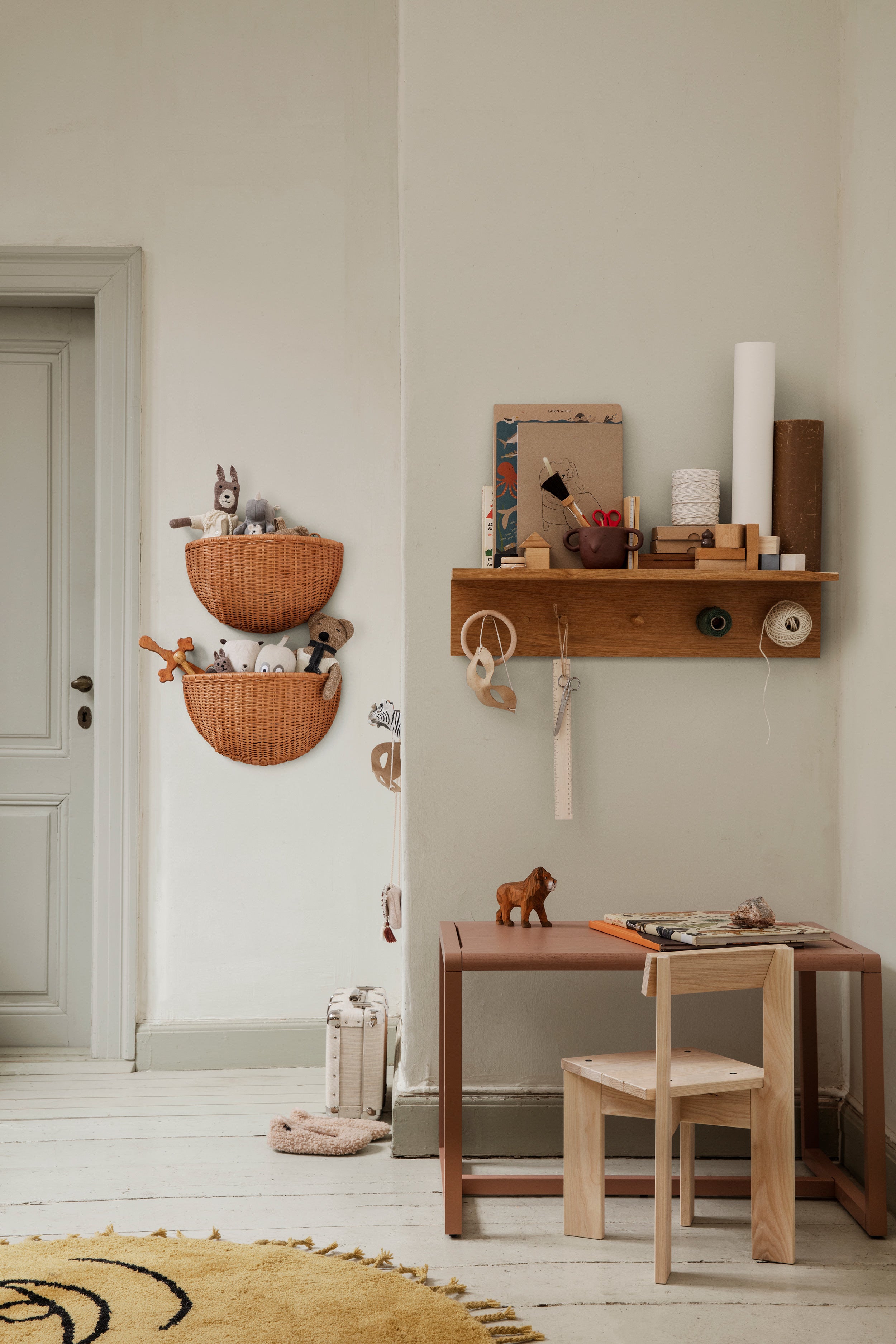 BRAIDED WALL POCKETS Hängekorb-Set, geflochtenes Rattan