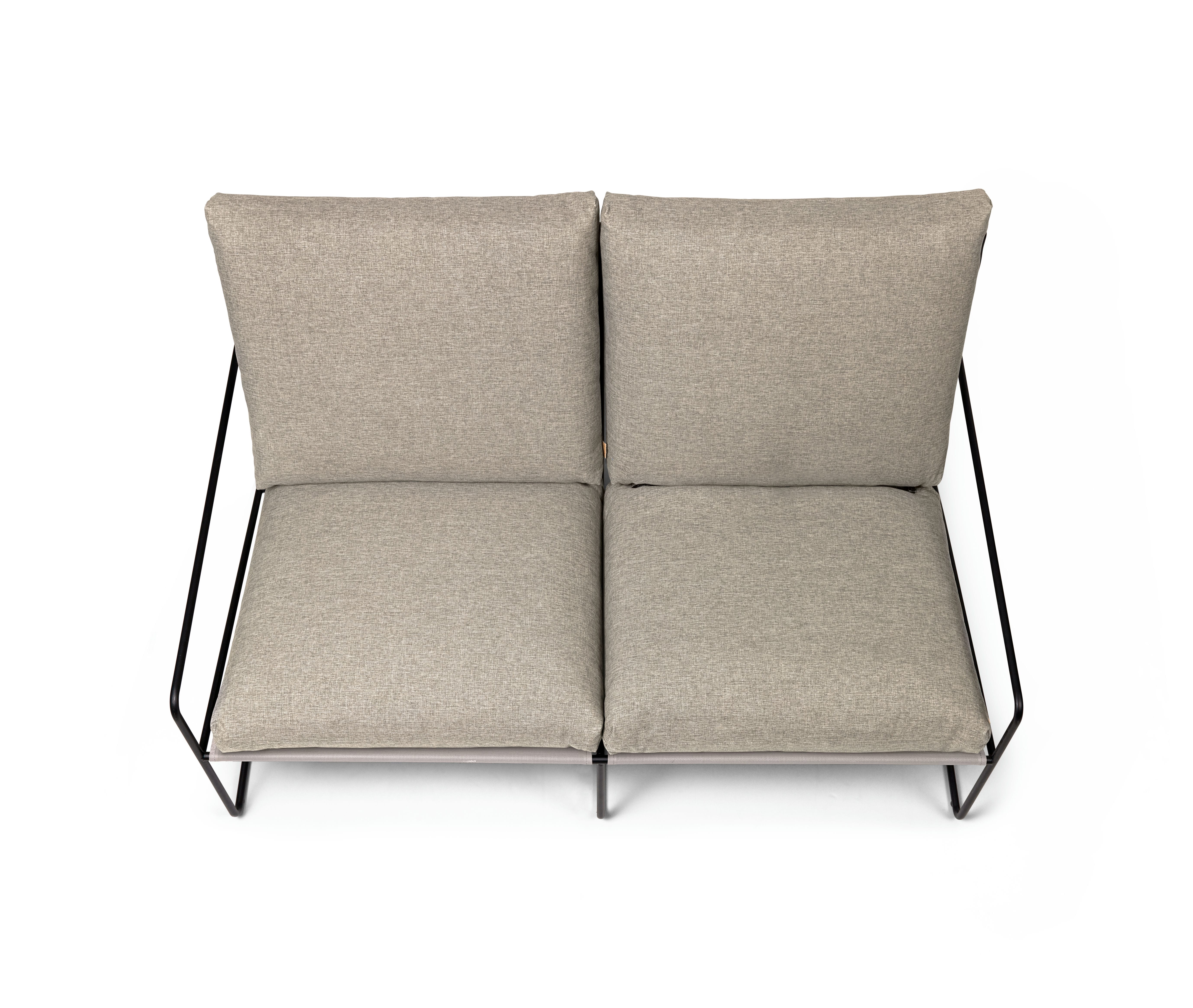 2-Seater Outdoor Sofa DESERT Beige with Black Base