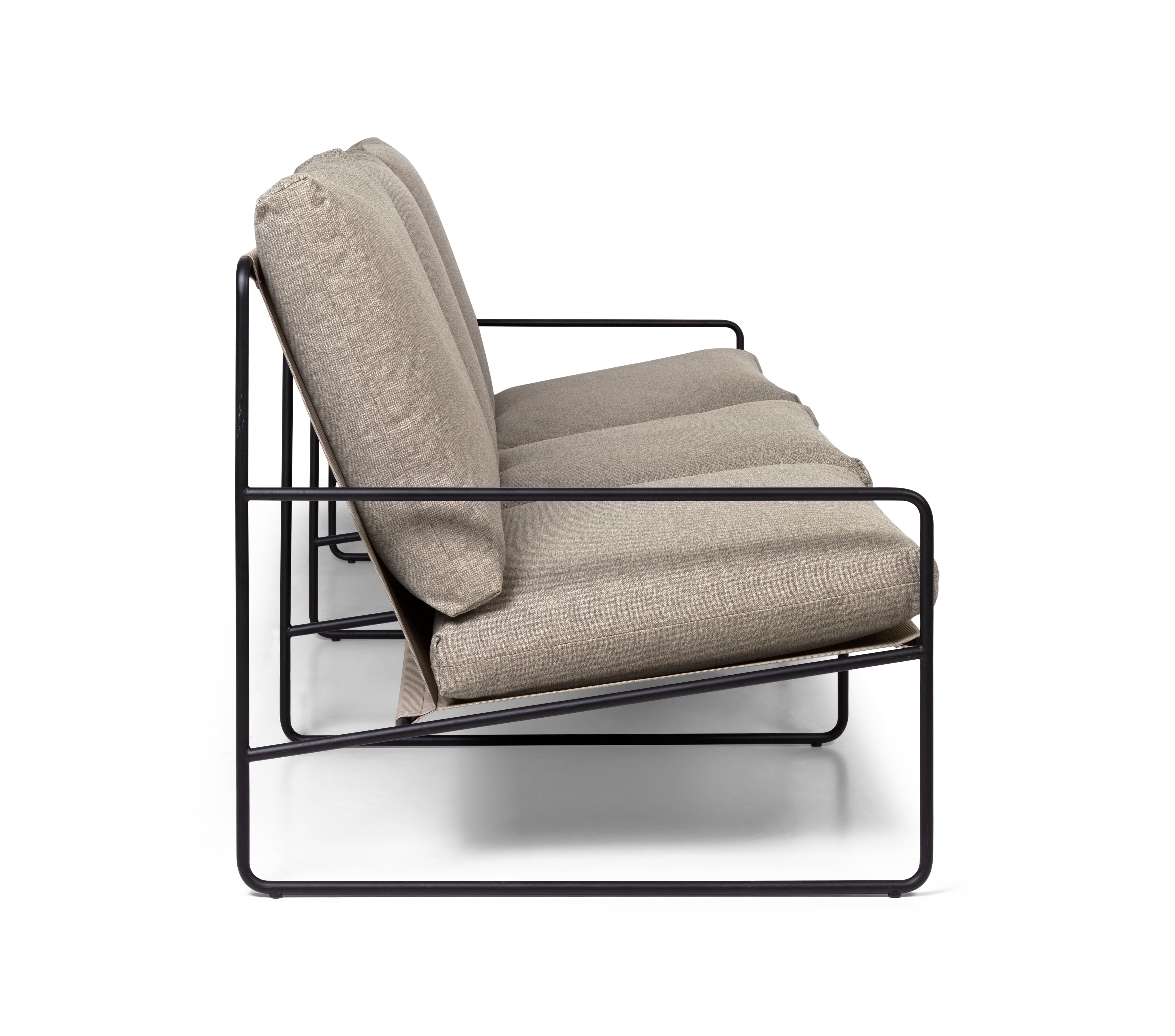 3-Seater Outdoor Sofa DESERT Beige with Black Base