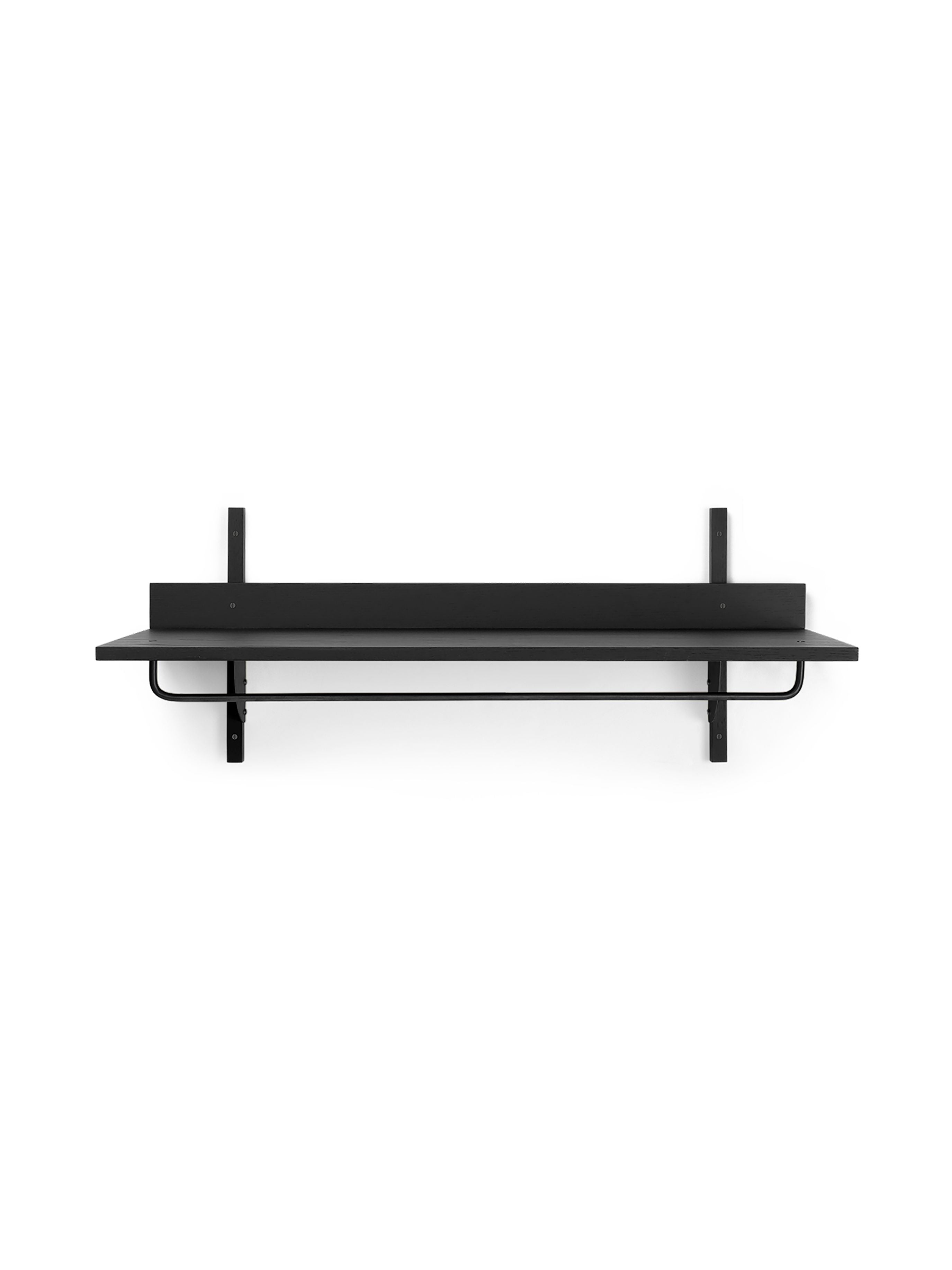 SECTOR RACK SHELF shelf with railing black ash veneer