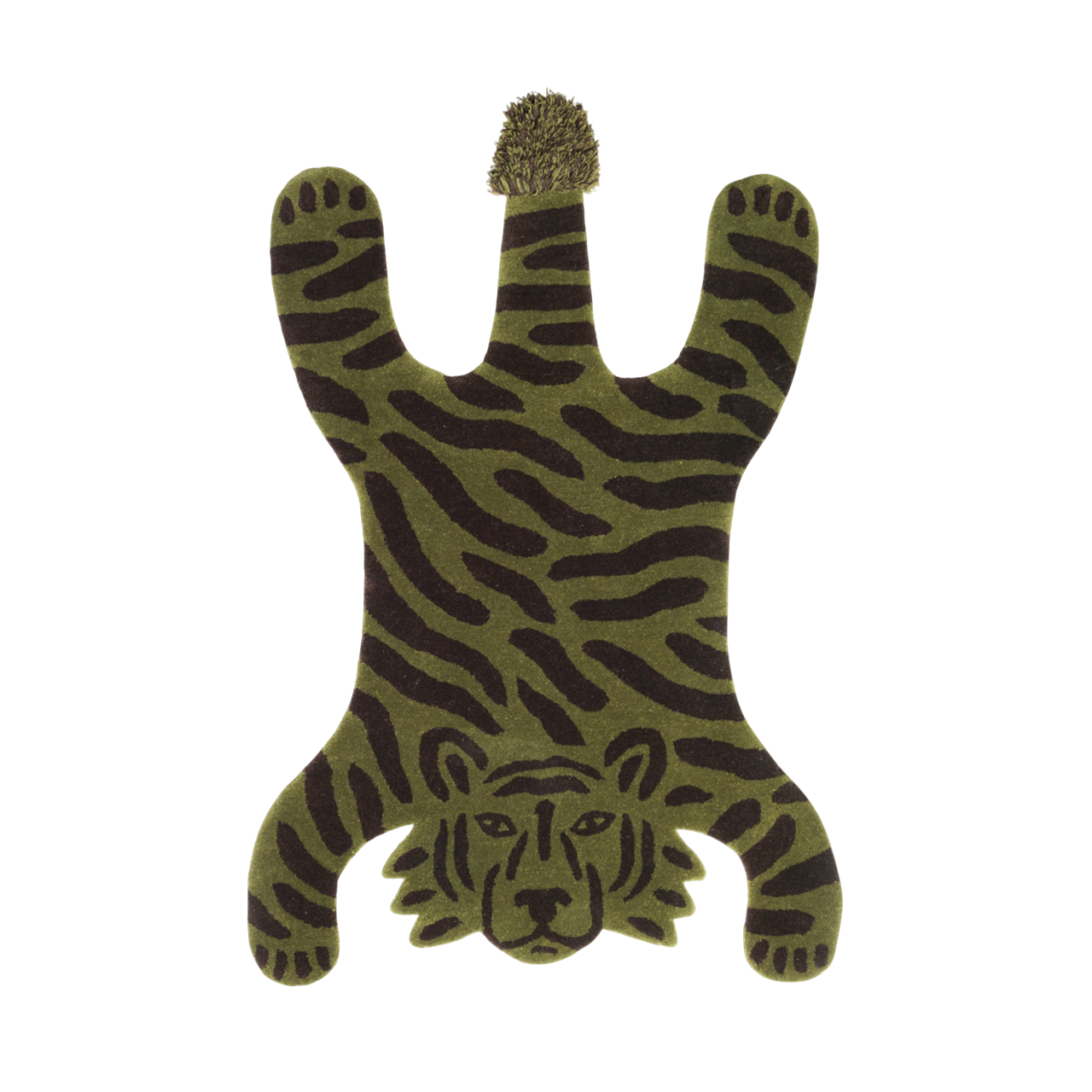 Teppich SAFARI TIGER dunkelgrün mit schwarz
