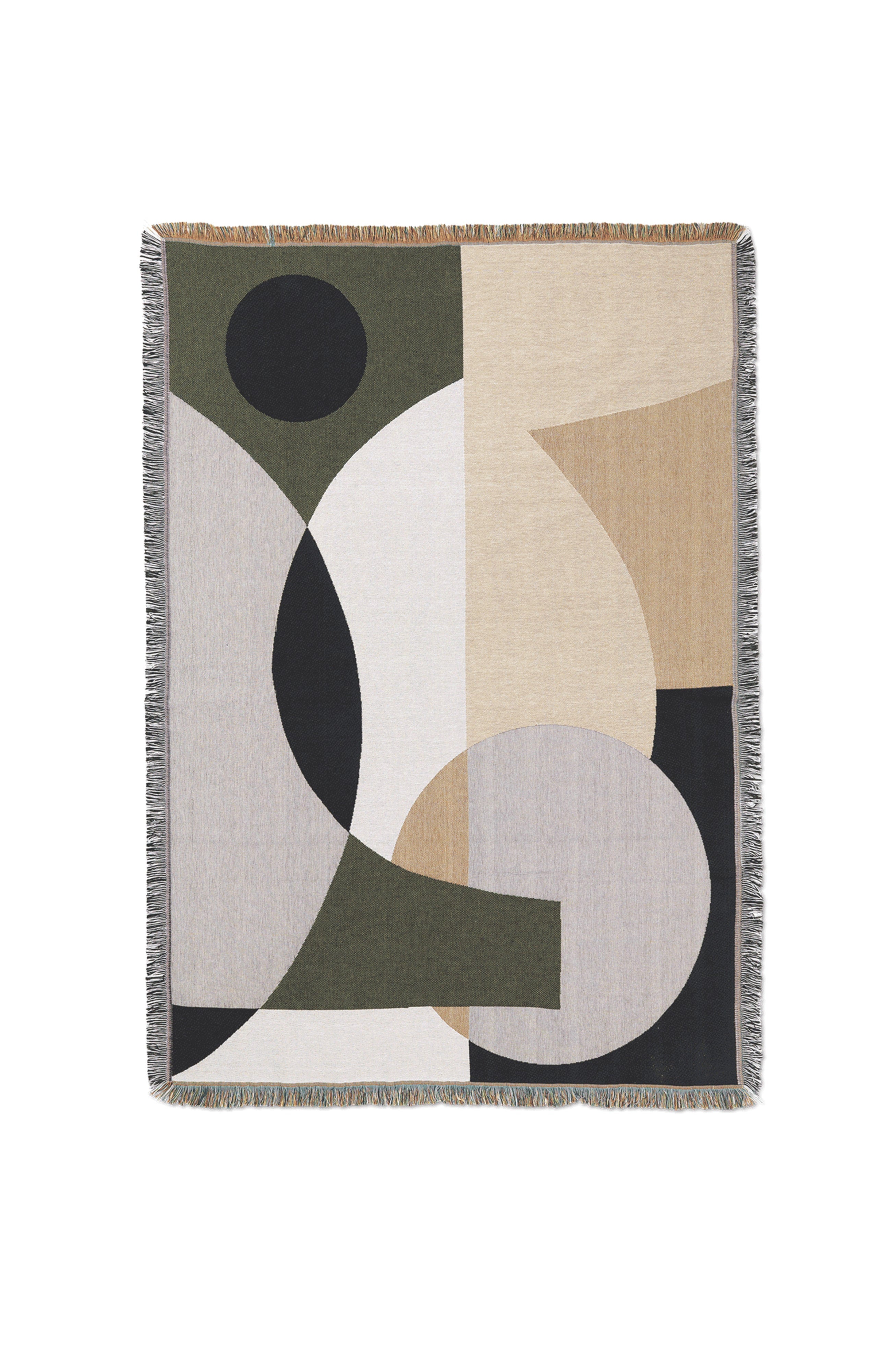Narzuta ENTIRE TAPESTRY beige mit olivgrünem
