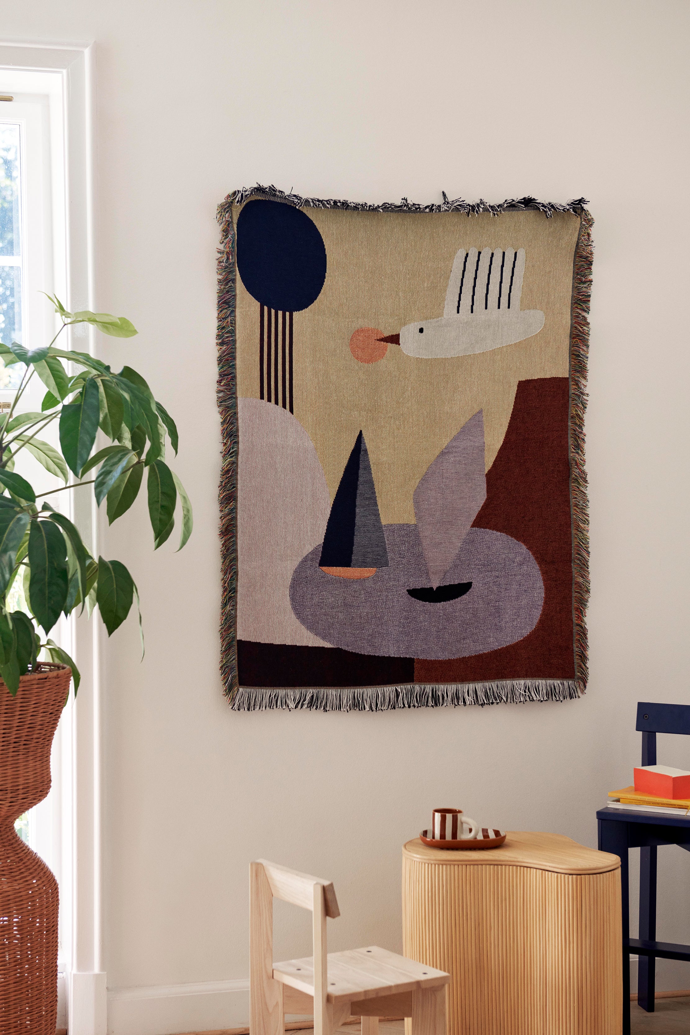 Narzuta BIRD TAPESTRY aus Bio-Baumwolle
