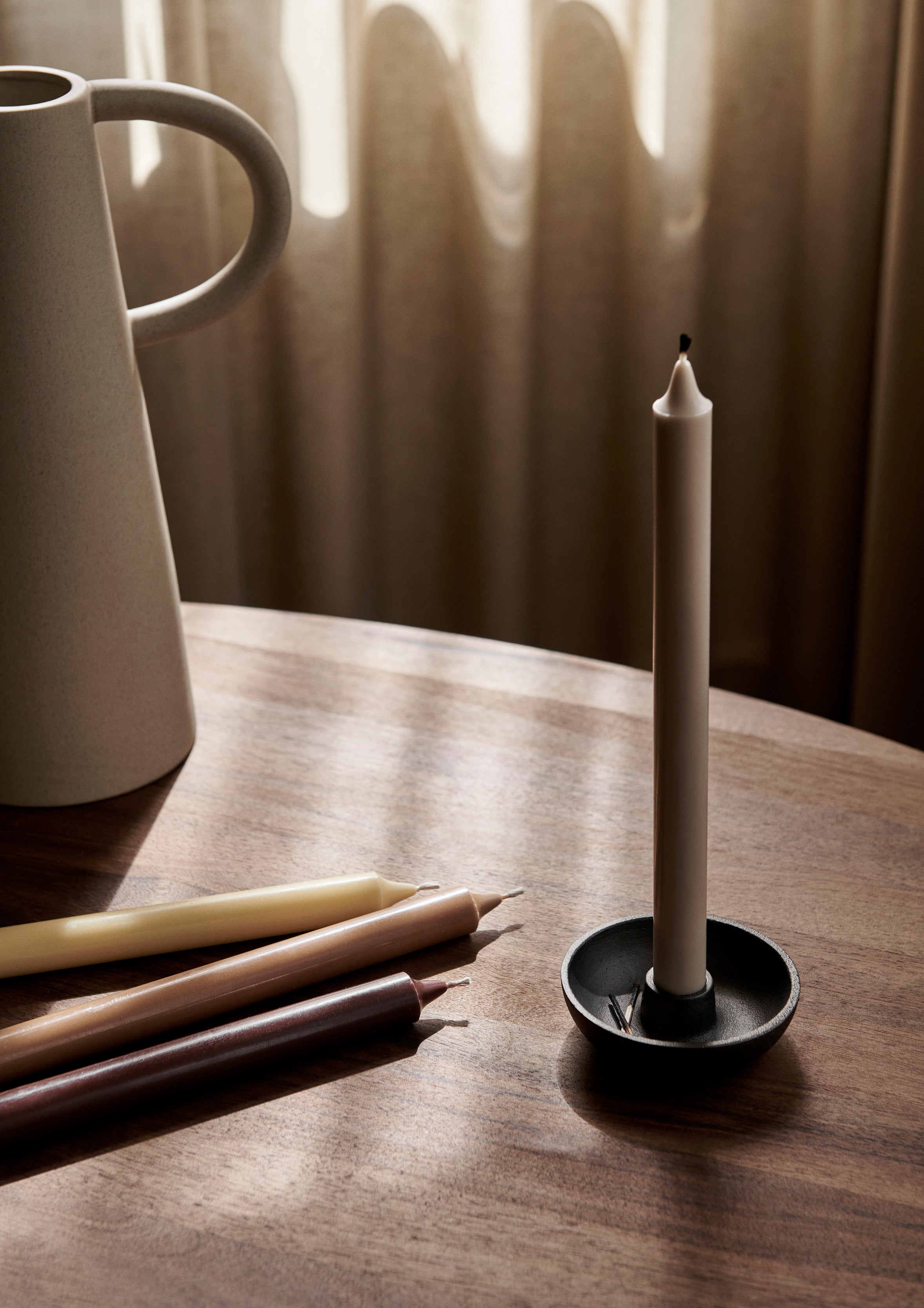 Ein Brown mit beige Kerzenkerzen Set