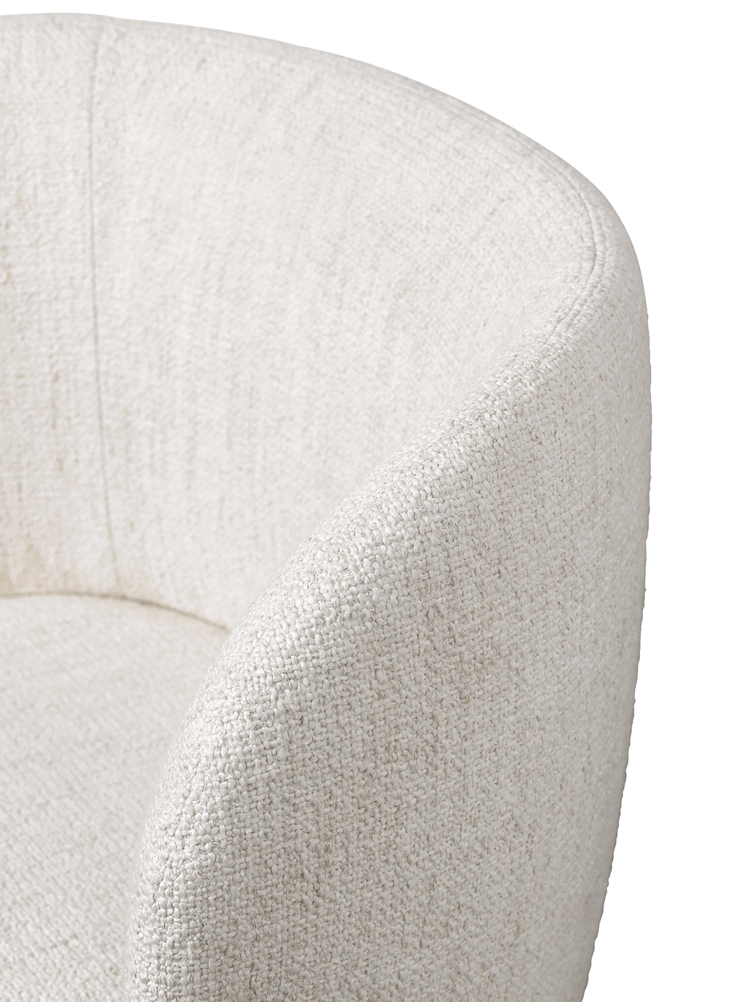Rotary chair with Rico Bouclé armrests broken white