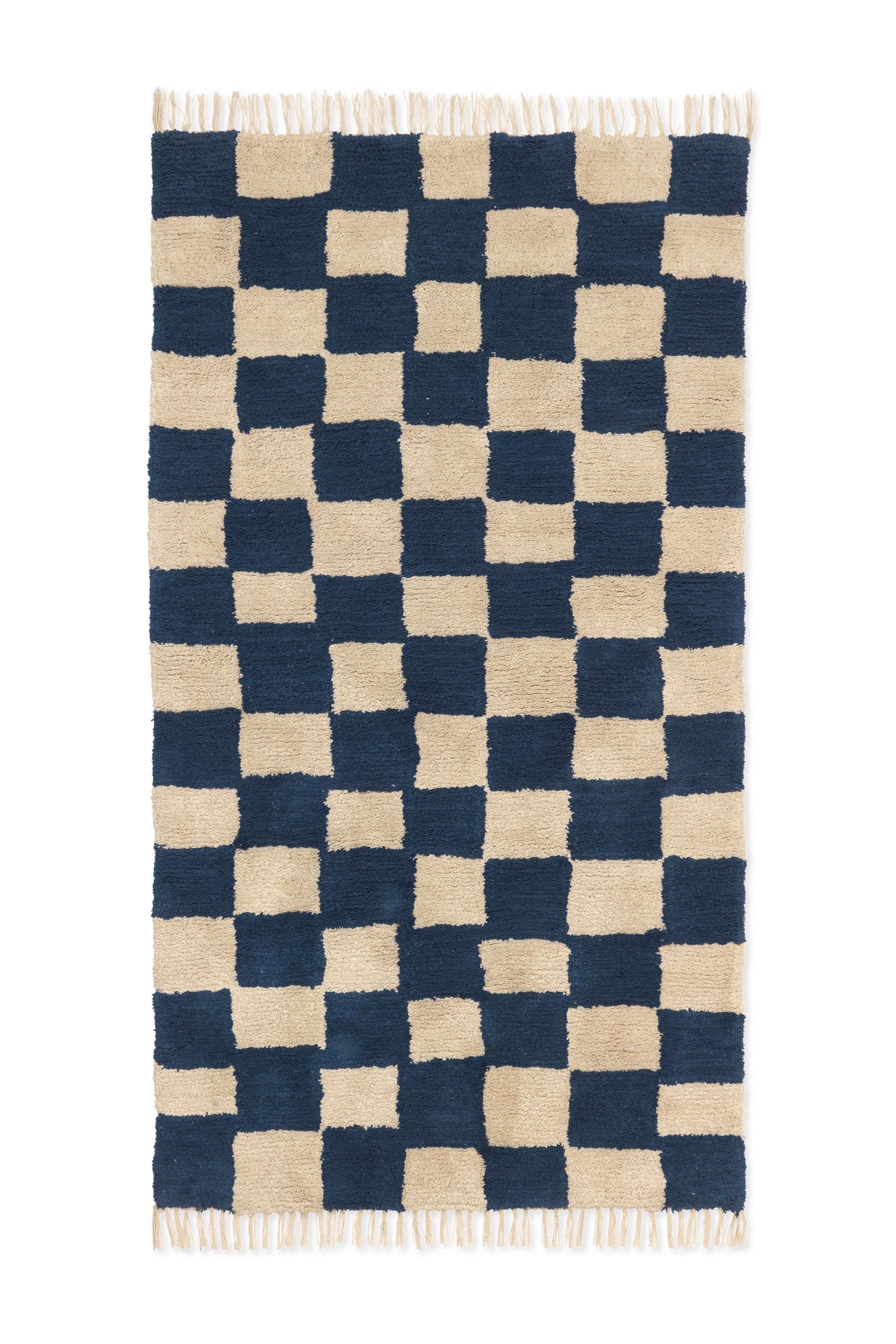 MARA dark blue rug with sand