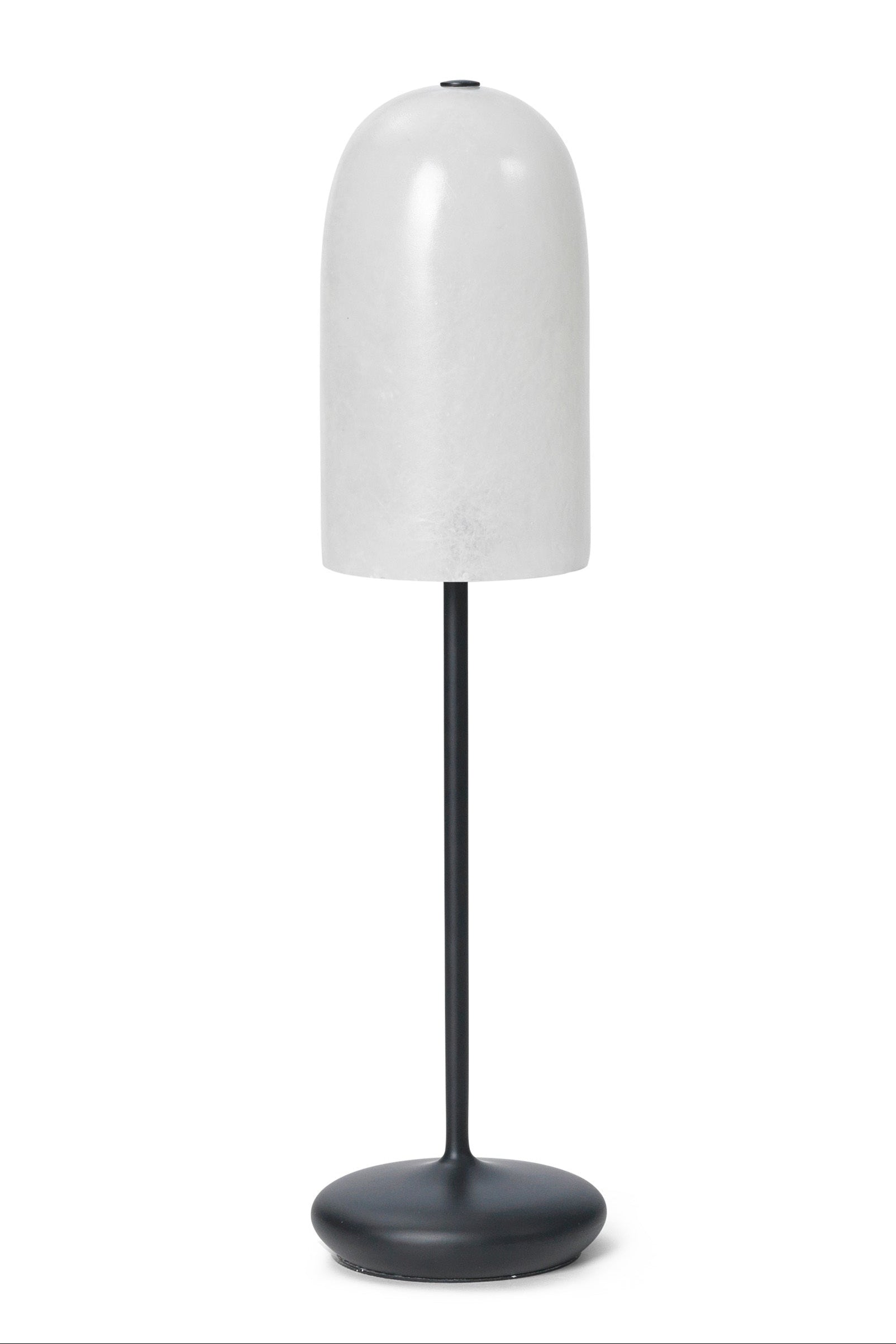 Außen Tischlampe GRY mit weißem Schirm und schwarzem Fuß