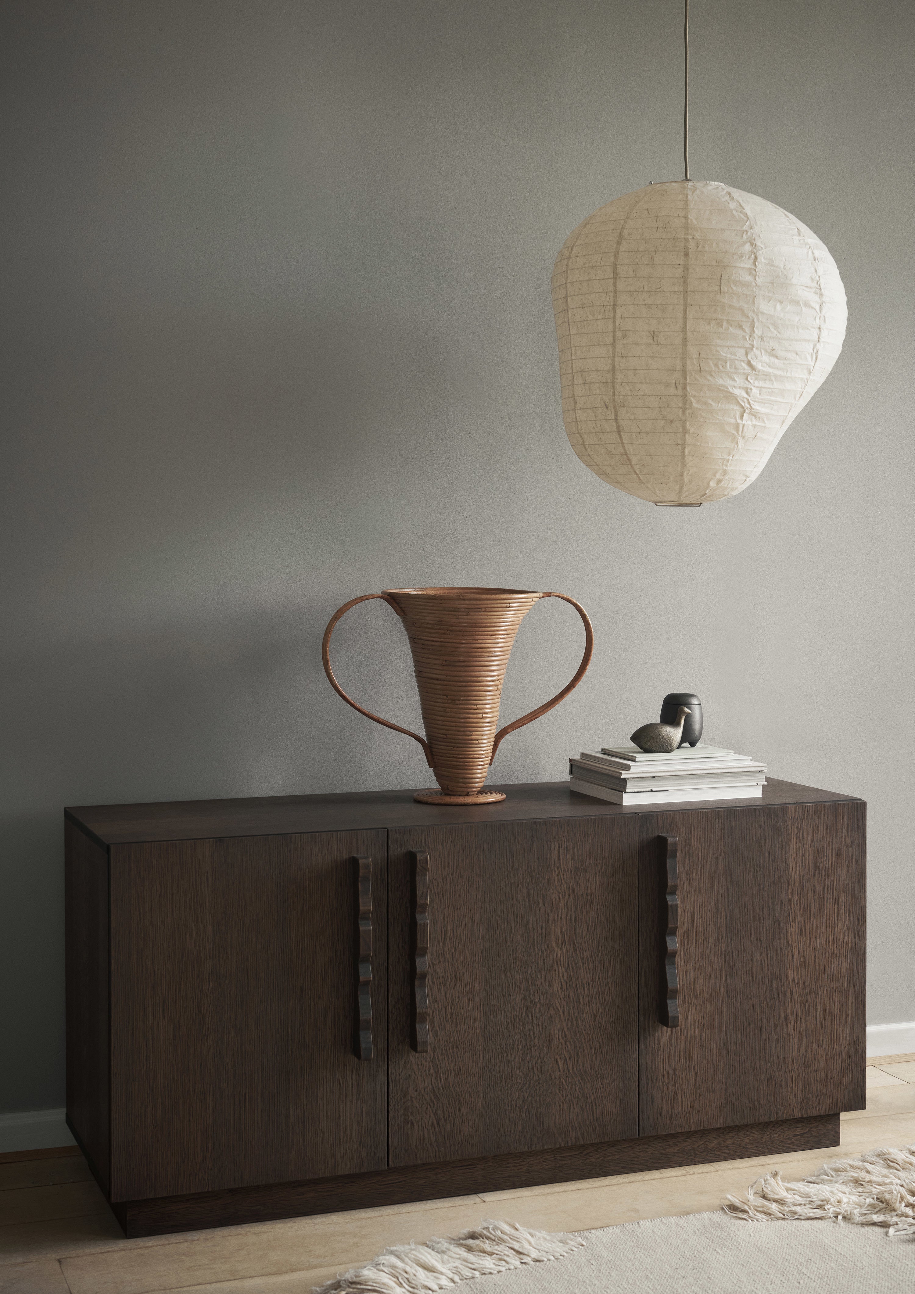 AMPHORA vase dark brown rattan