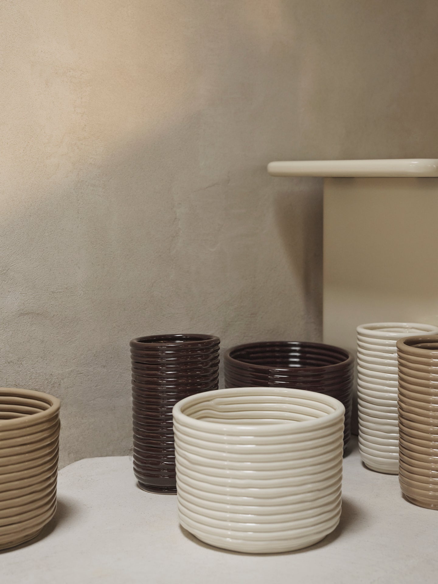 Corduroy pot beige