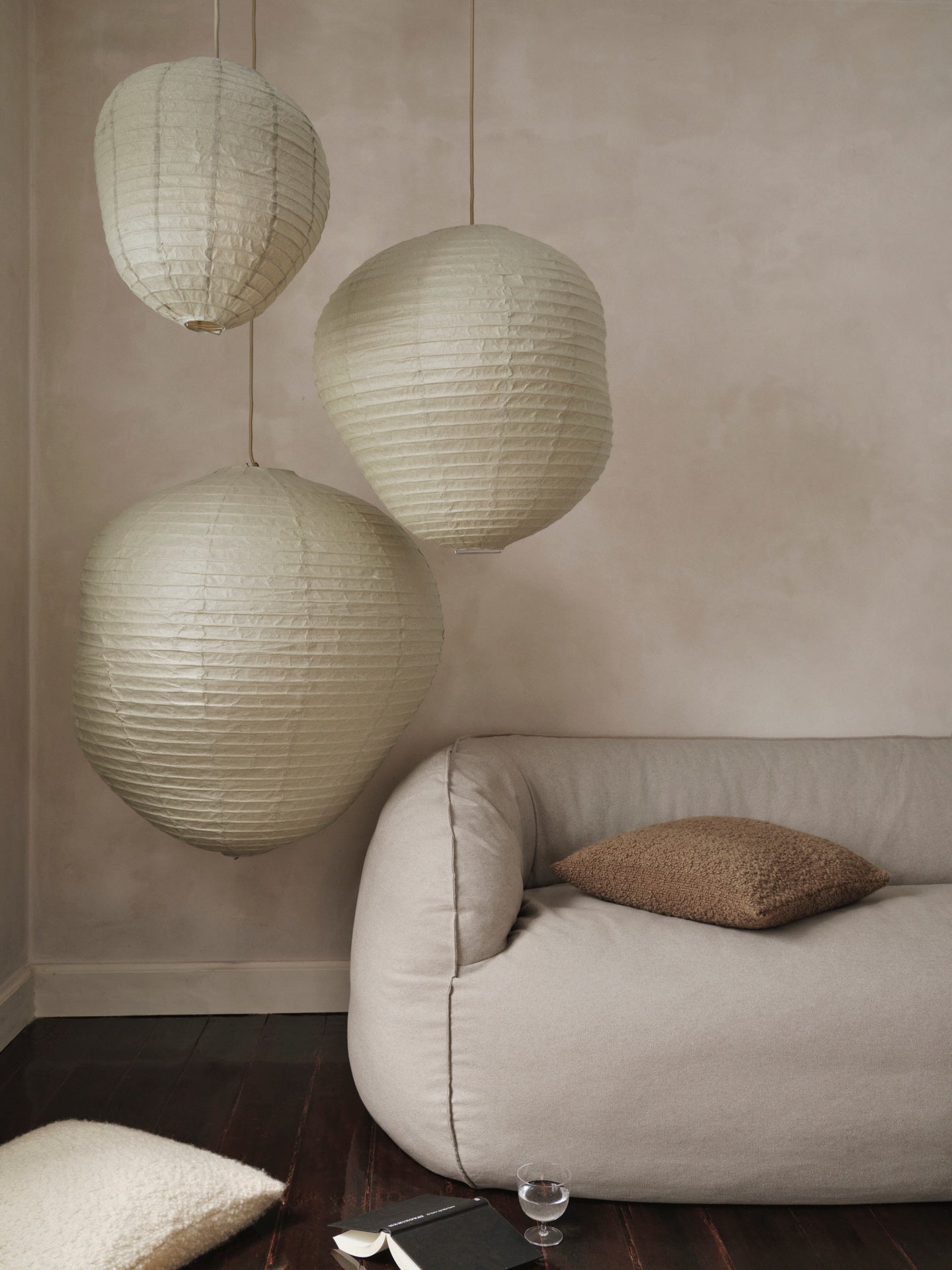 Sage green KURBIS lampshade rice paper
