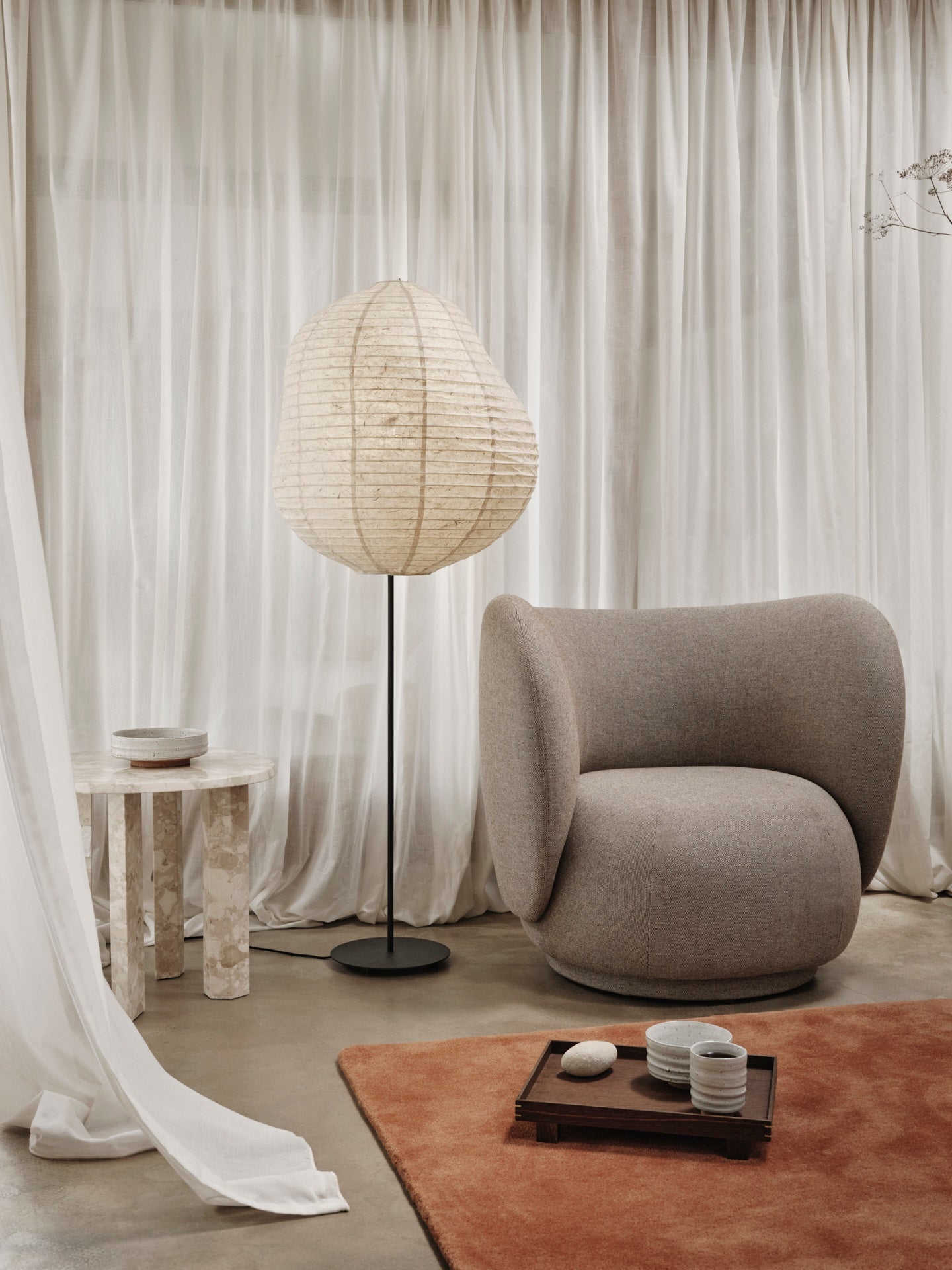 KURBIS TALL Washi Paper Floor Lamp