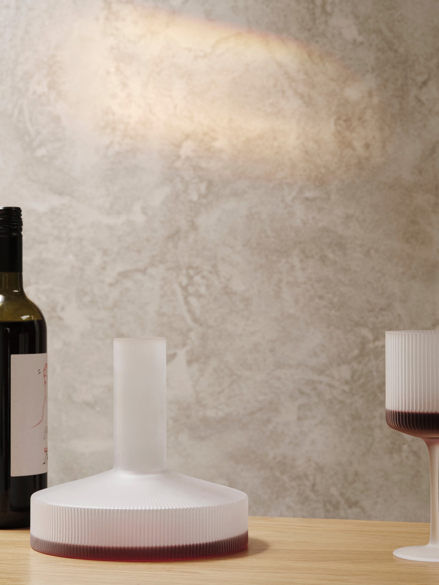 Ripple Wine Carafe White Glass