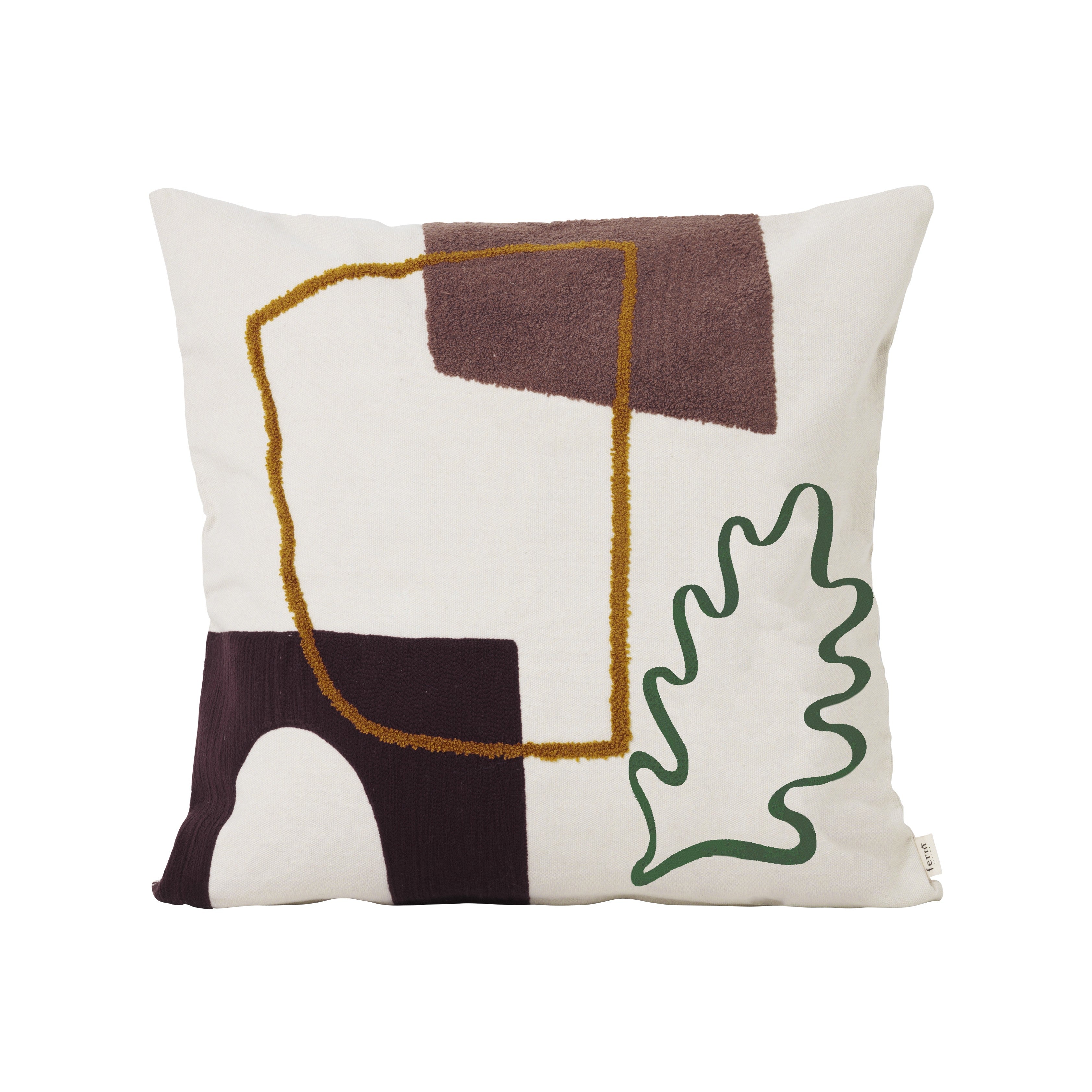 MIRAGE Cushion Cream with Brown and Green