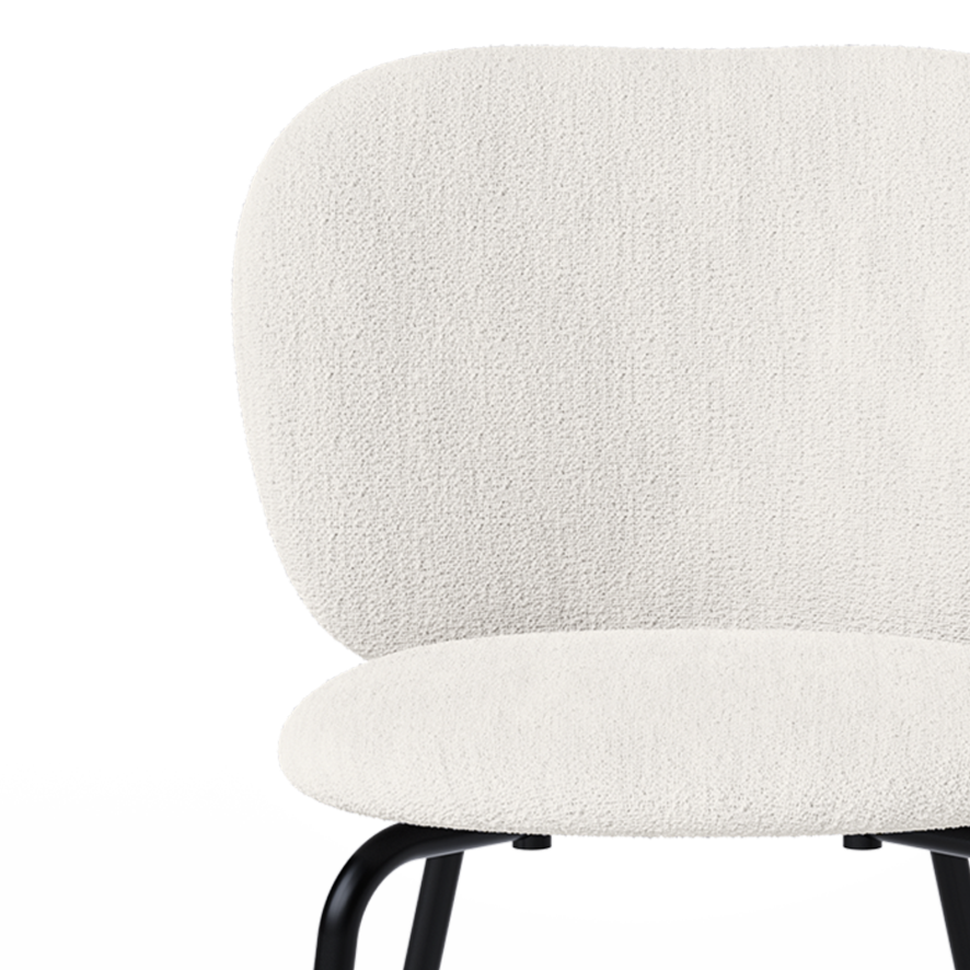 Rico Bouclé chair broken white with a black base
