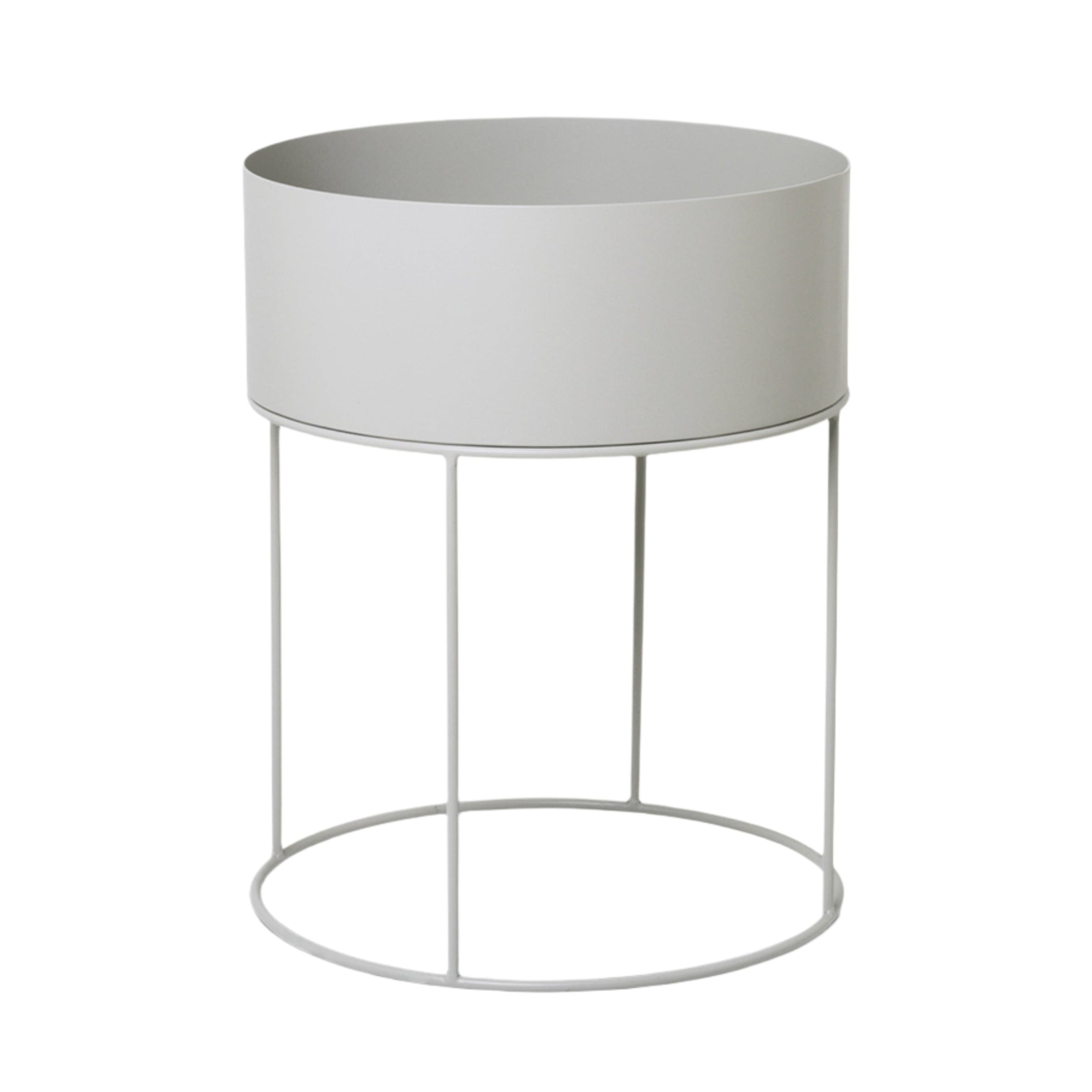 PLANT BOX ROUND hellgrauer runder Blumentopf