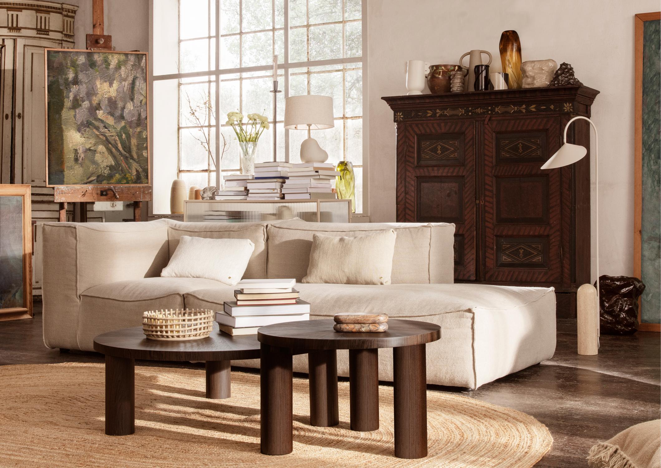 KERAMIK-MITTELAUFSATZ Schale beige