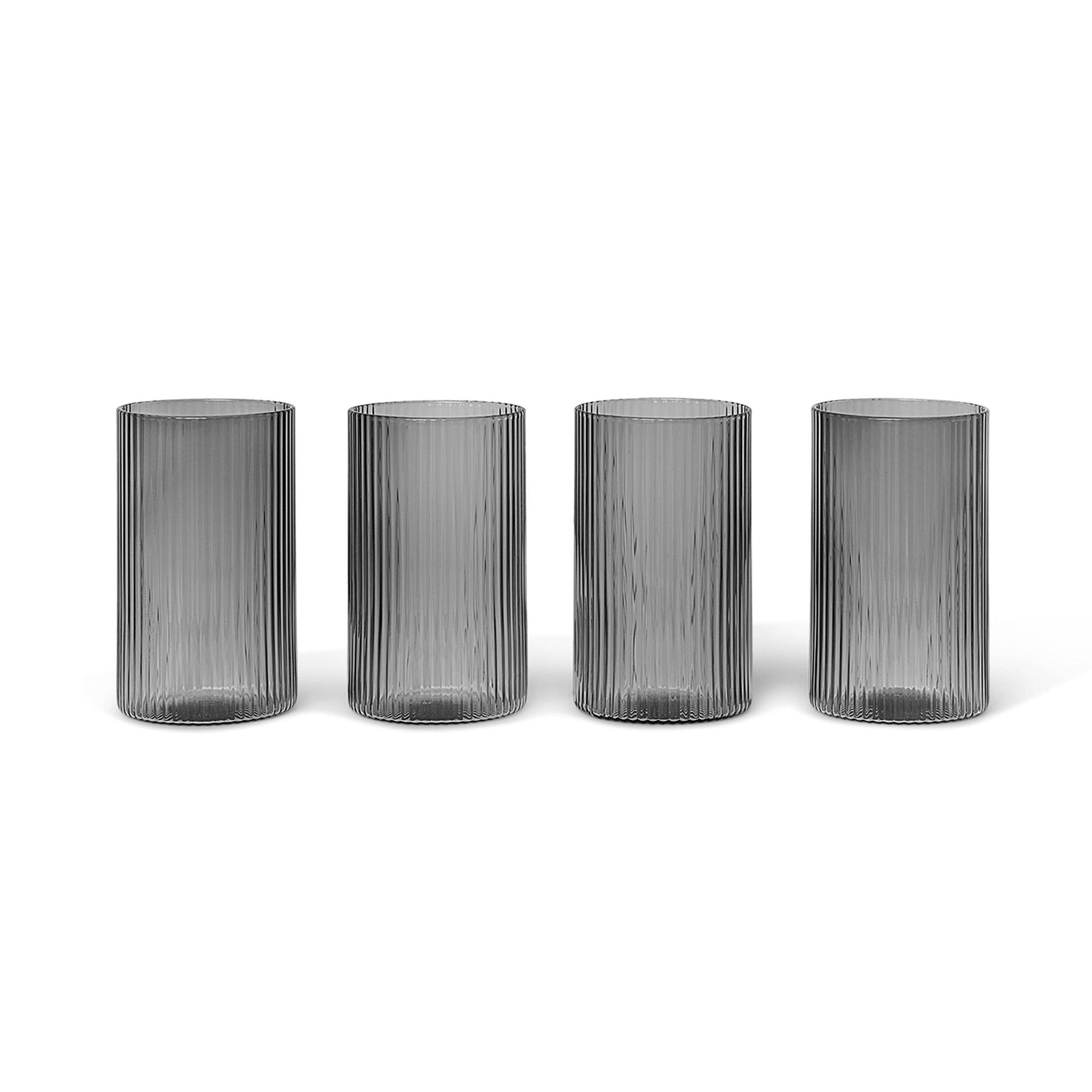 RIPPLE VERRINES Glass Set Smoked Glass