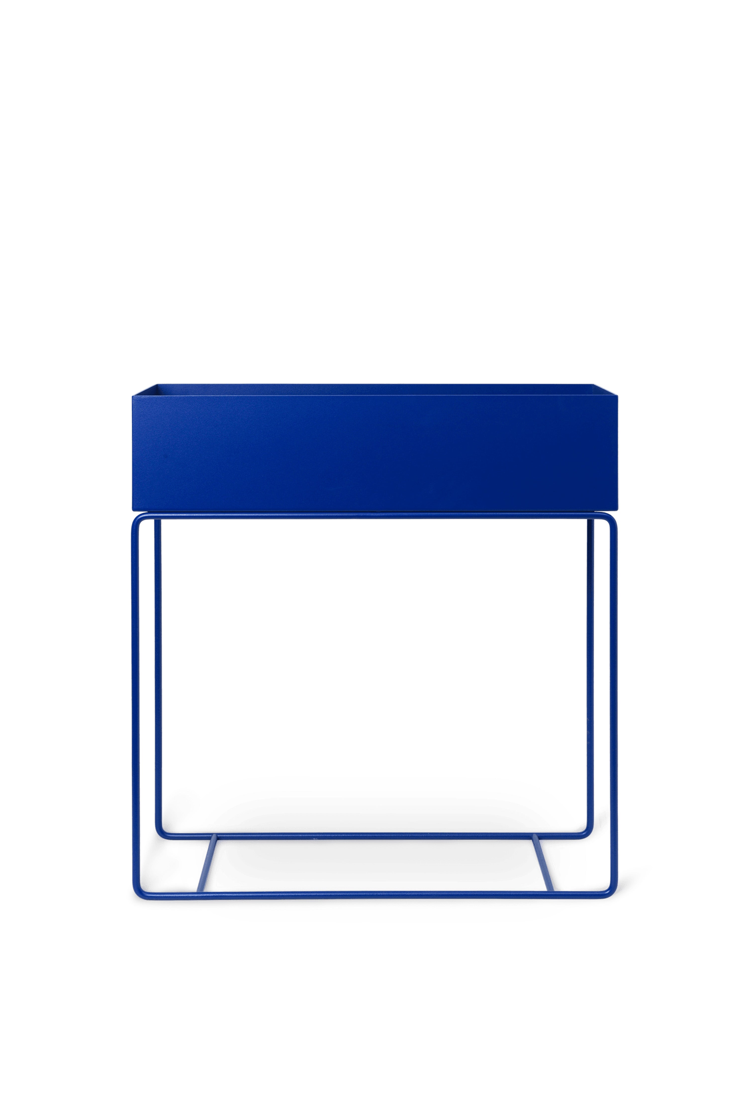 Blaue Konsole für Pflanzenbox