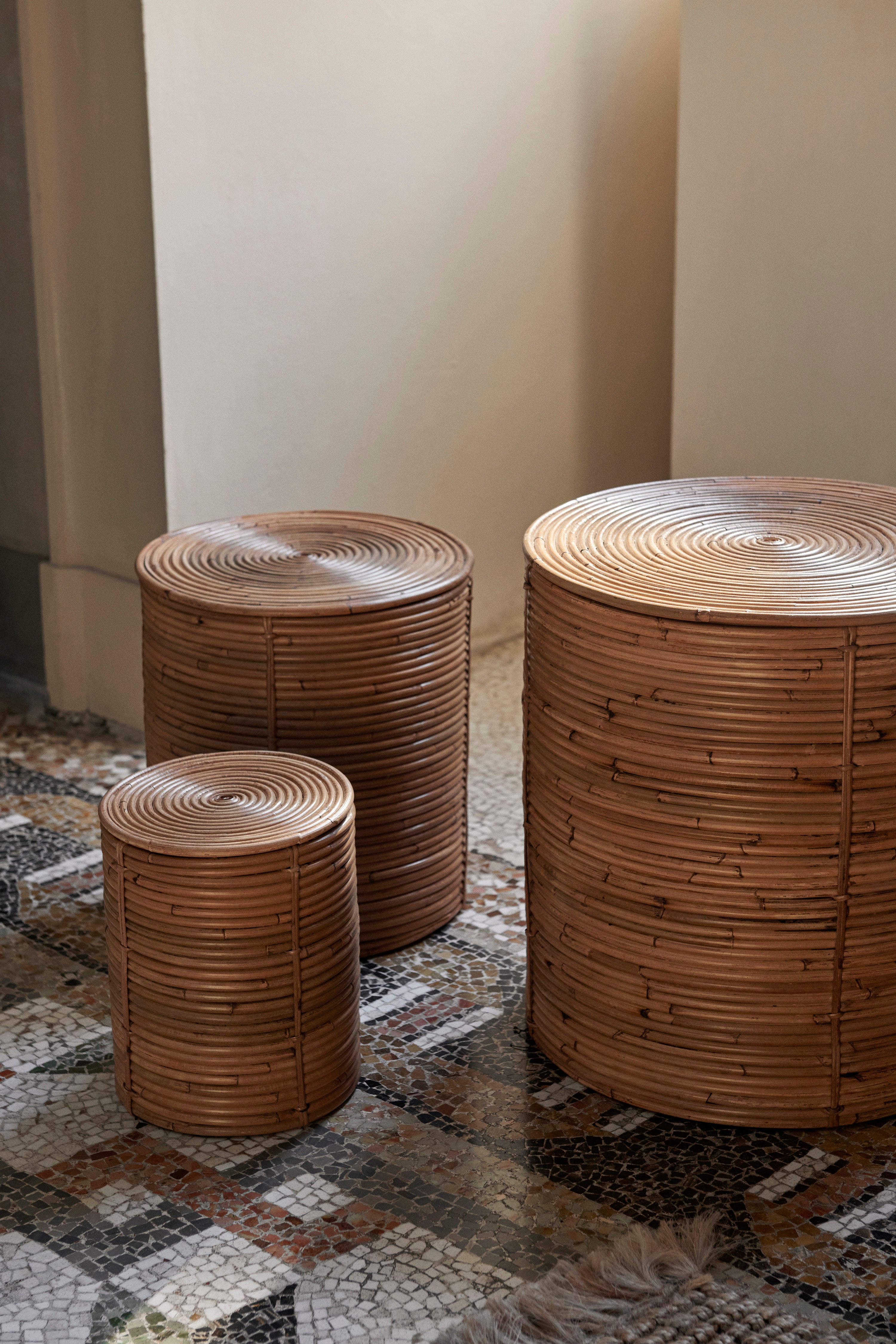 COLUMN STORAGE Rattankorb-Set