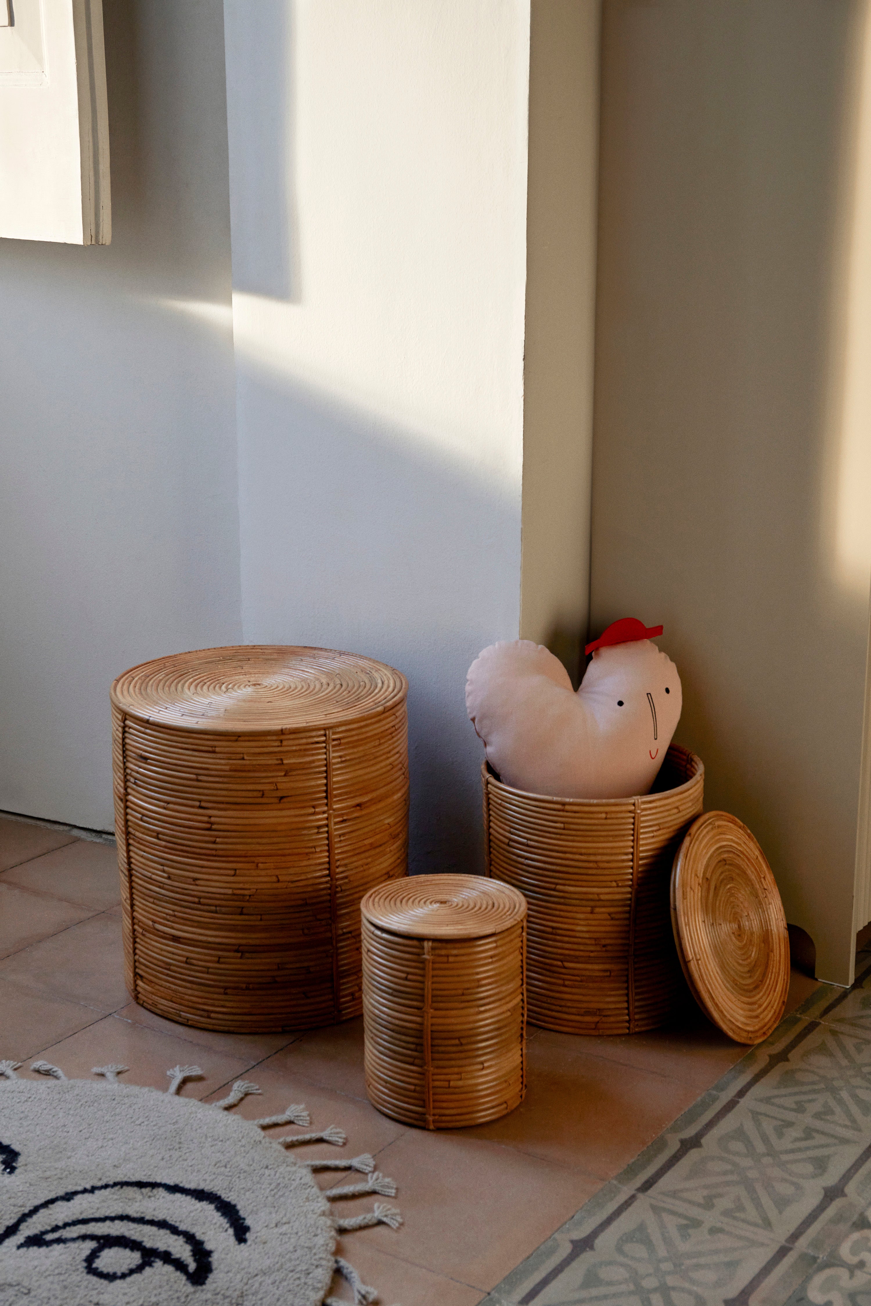 COLUMN STORAGE Rattankorb-Set