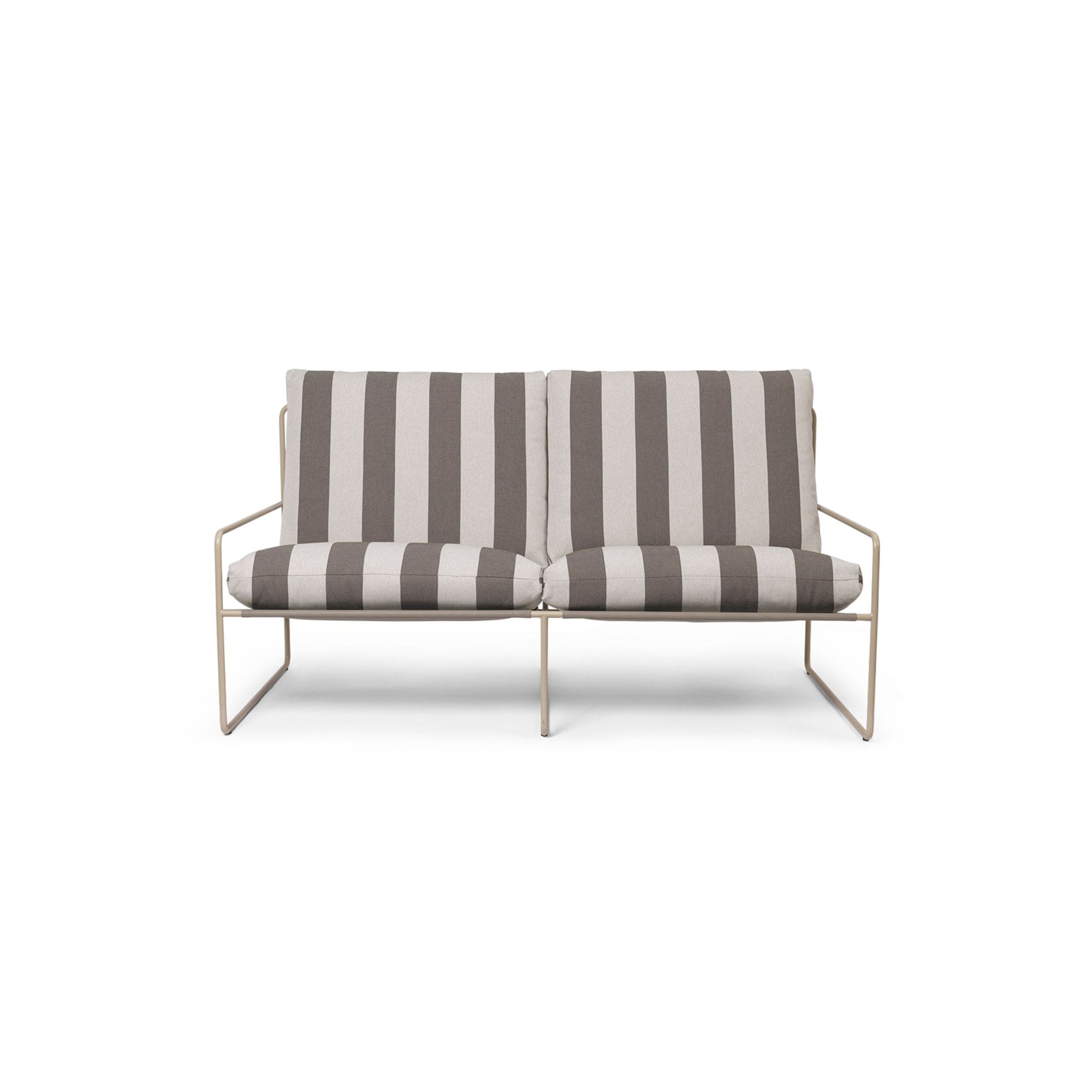 2-Seater Outdoor Sofa DESERT Cream-Brown with Beige Base
