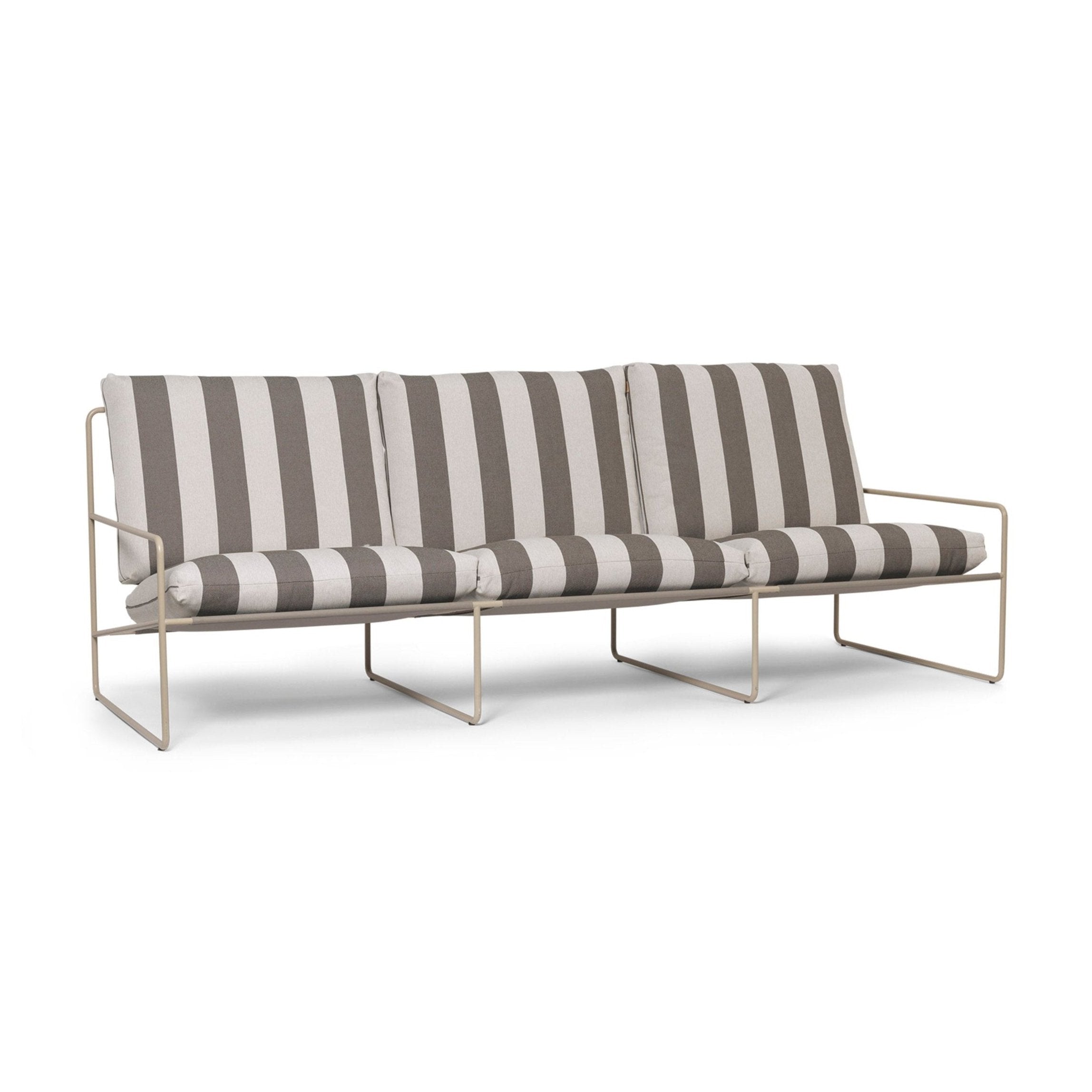 3-Seater Outdoor Sofa DESERT Cream-Brown with Beige Base