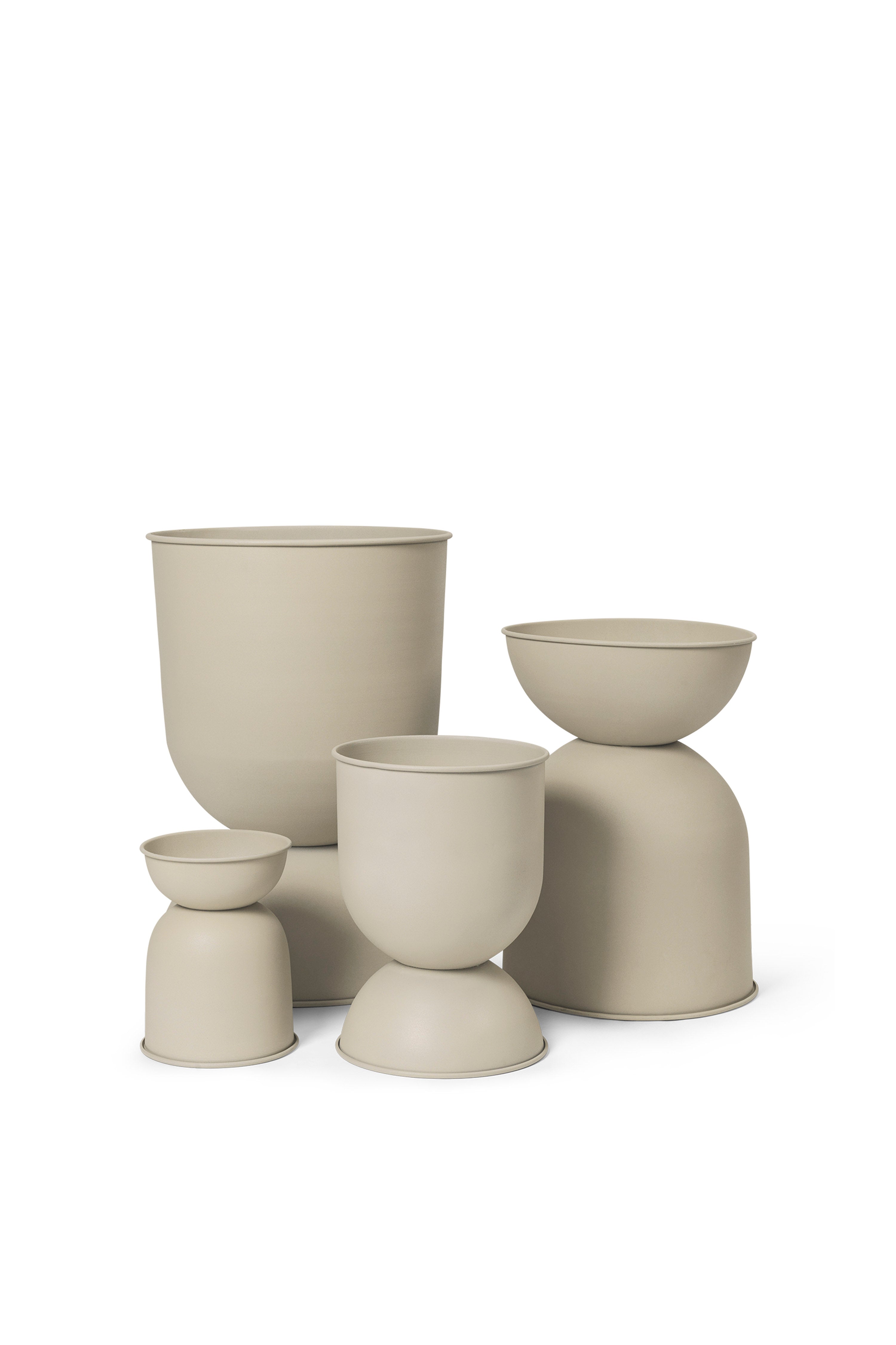 Hourglass pot beige