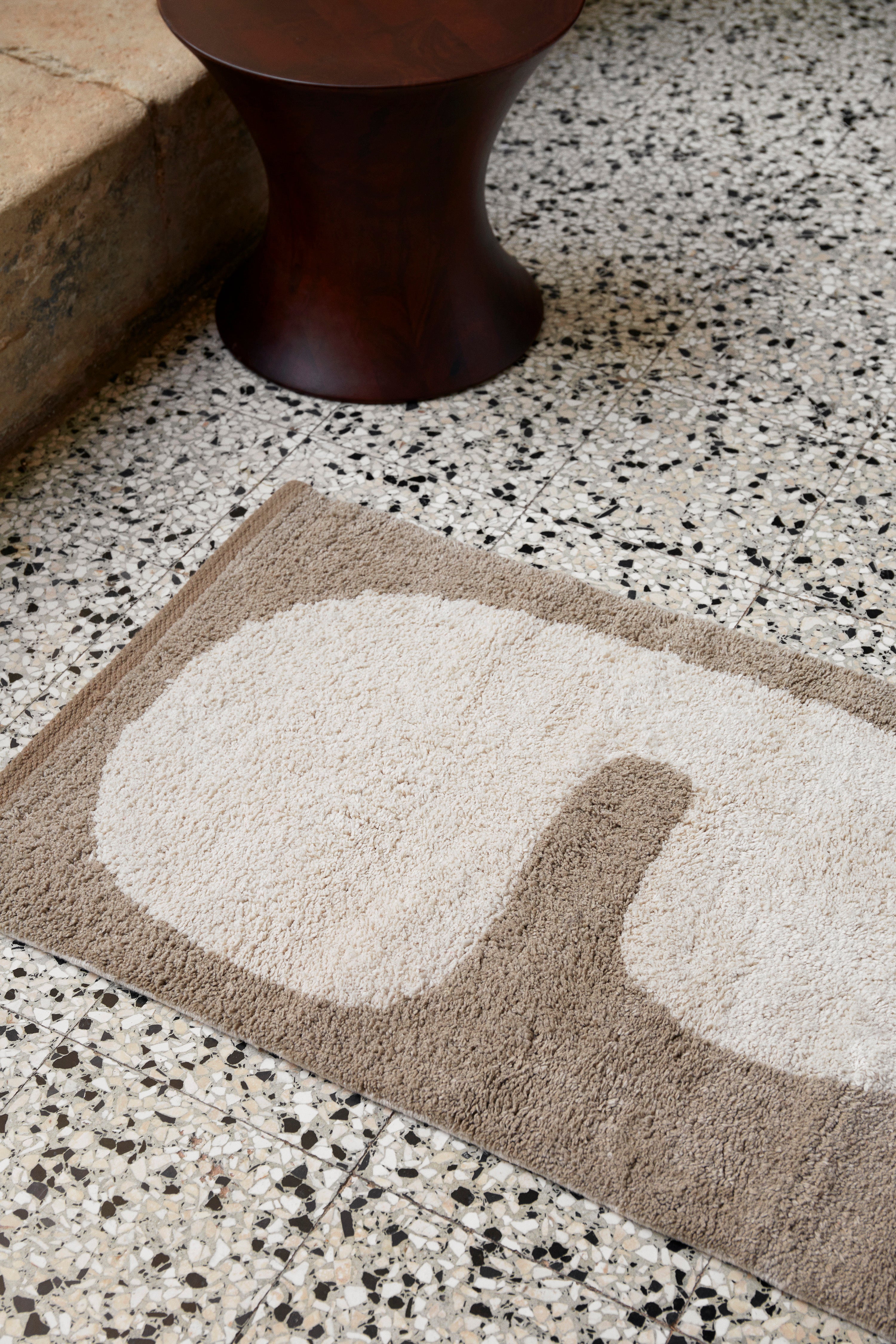 Waschbarer Teppich LAY Off-White mit Dunkelbeige