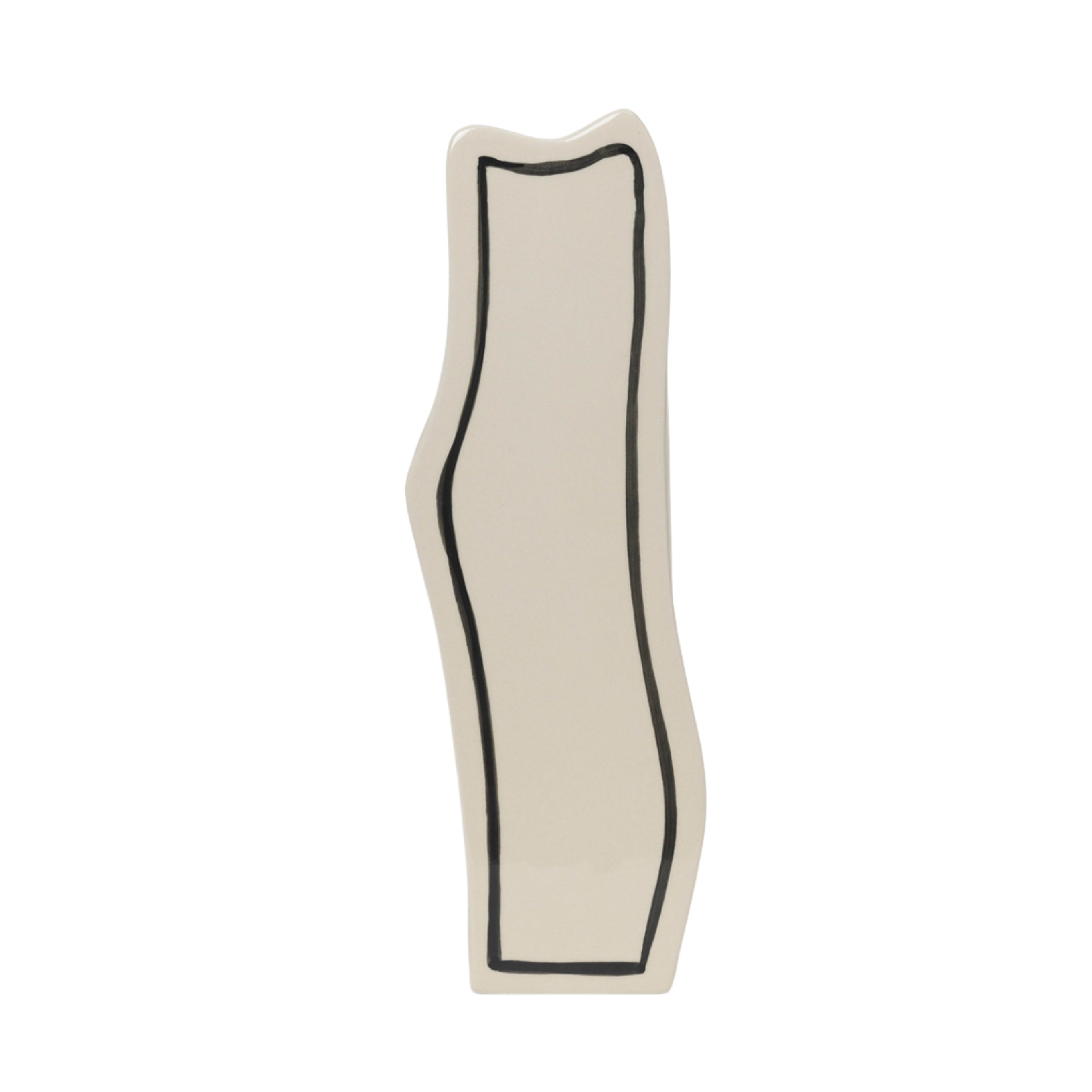 PASTE VASE SLIM Vase, cremeweiß mit schwarzem Muster