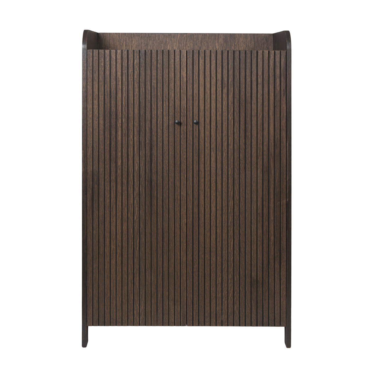 SILL CUPBOARD LOW 2-türiger Kleiderschrank, dunkelbraunes Eichenfurnier