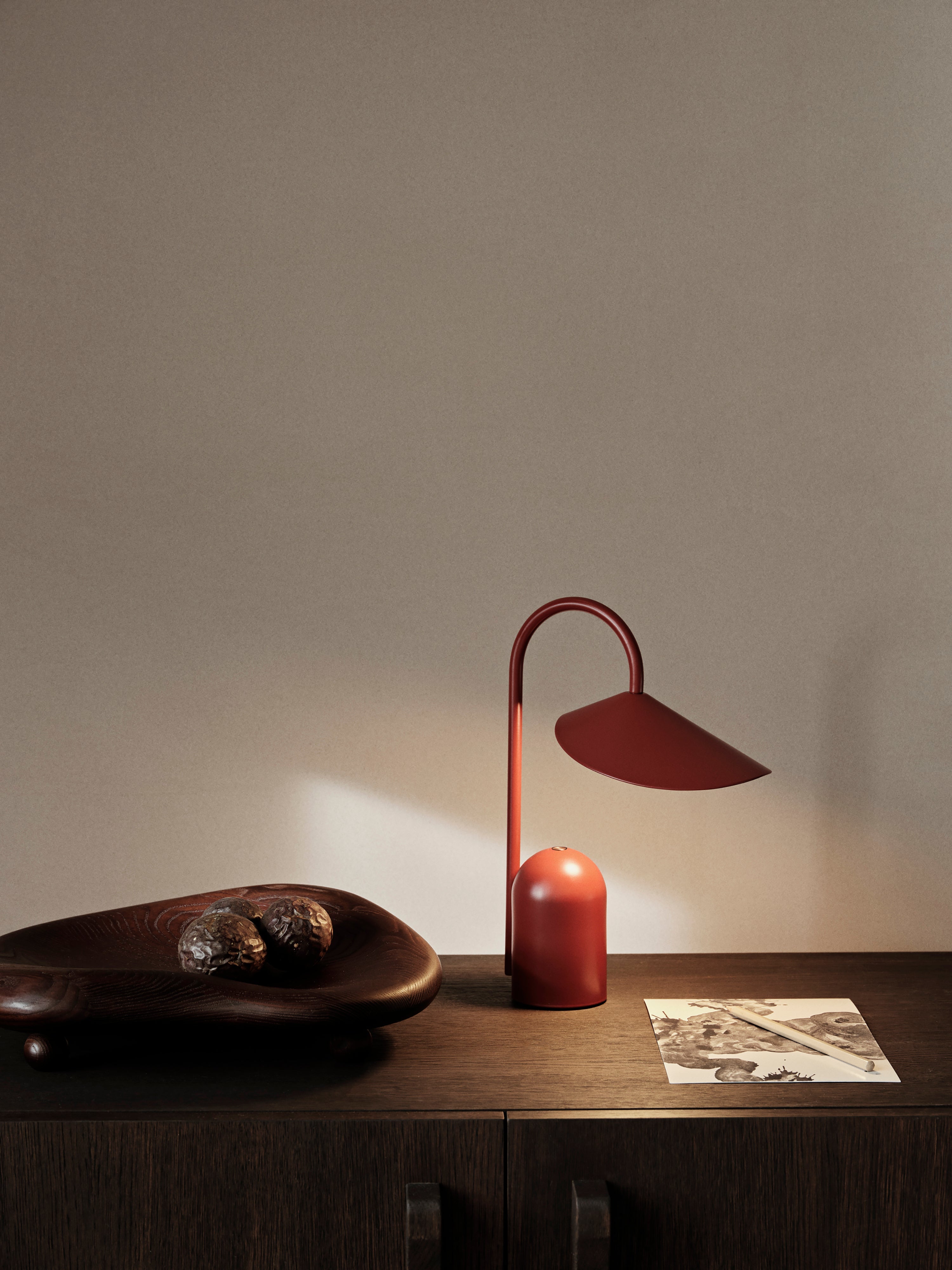 Tragbare Lampe Arum rot
