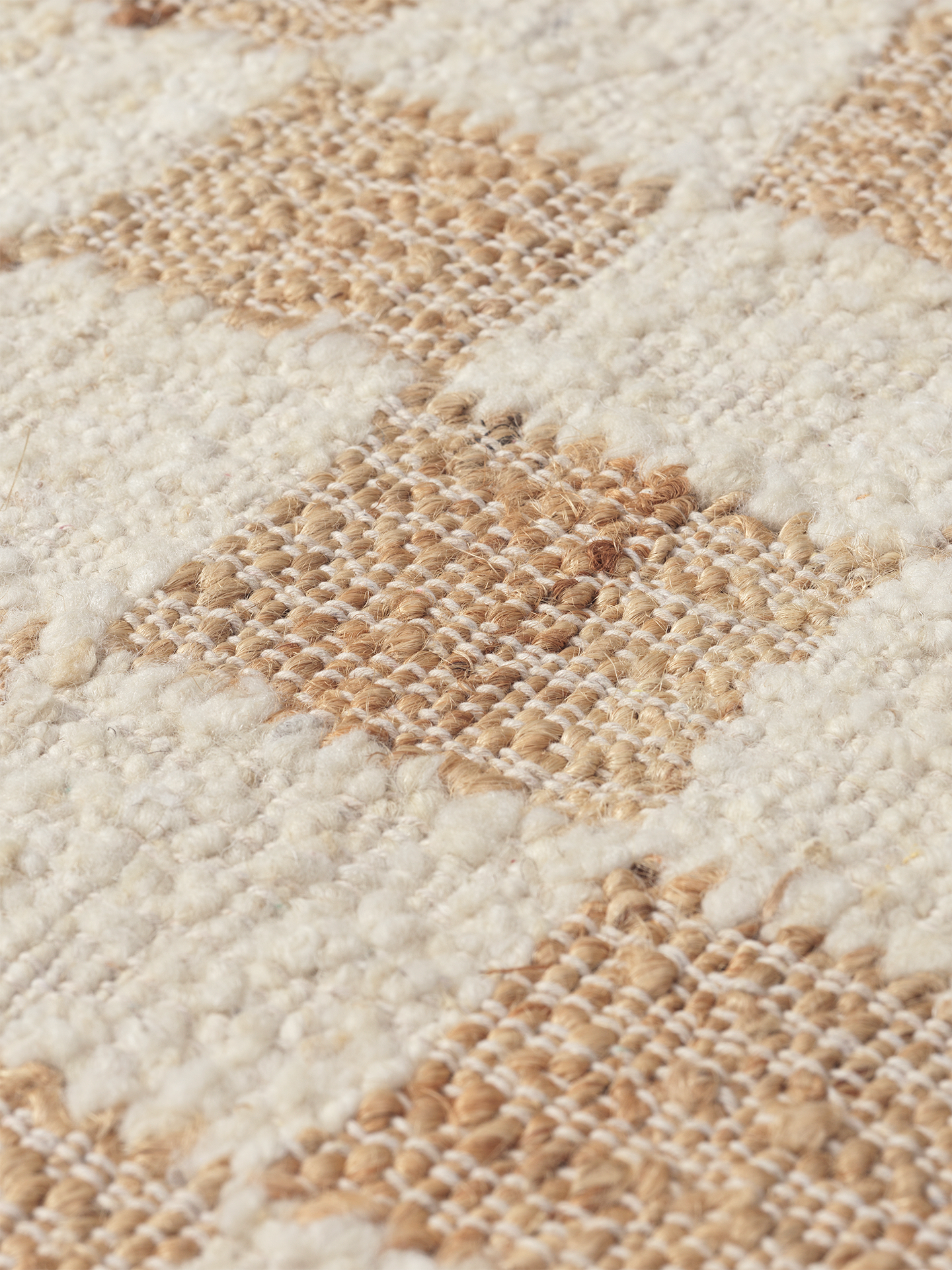Woll-Jute-Teppich CHECK beige