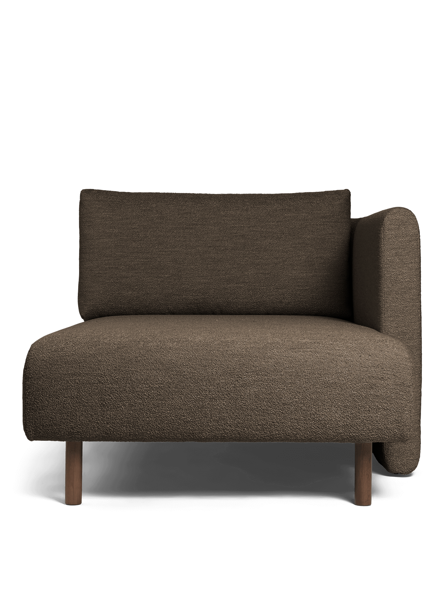 Dase modular sofa - Right -handed soft bouclé dark brown