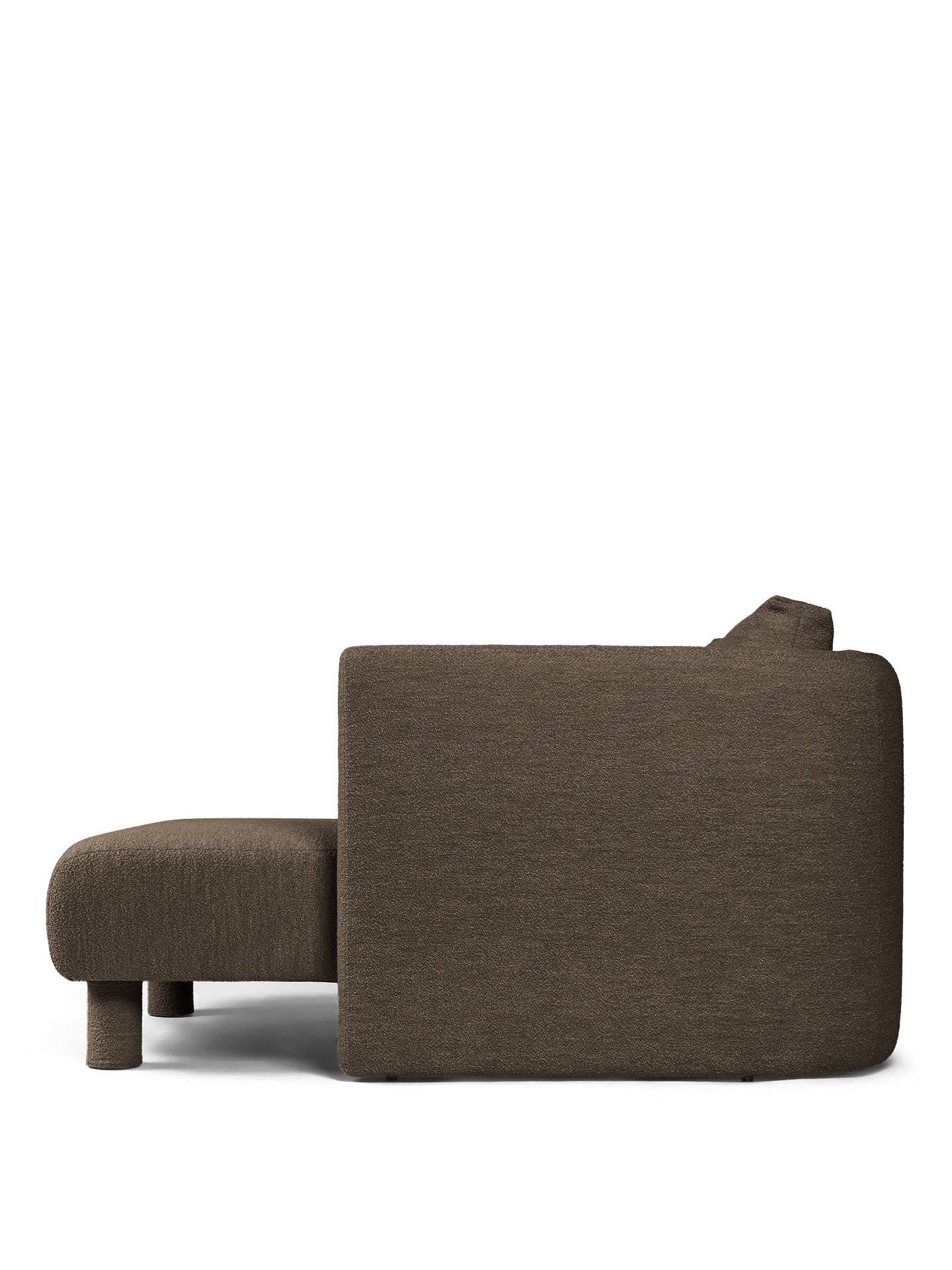 Dase modular sofa - Right -handed soft bouclé dark brown