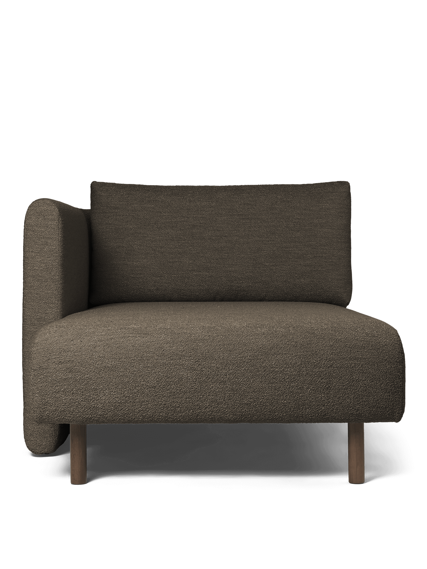 Dase modular sofa - left -handed soft bouclé dark brown