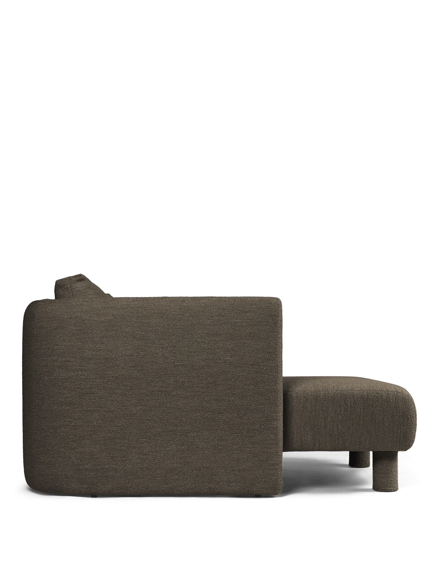 Dase modular sofa - left -handed soft bouclé dark brown