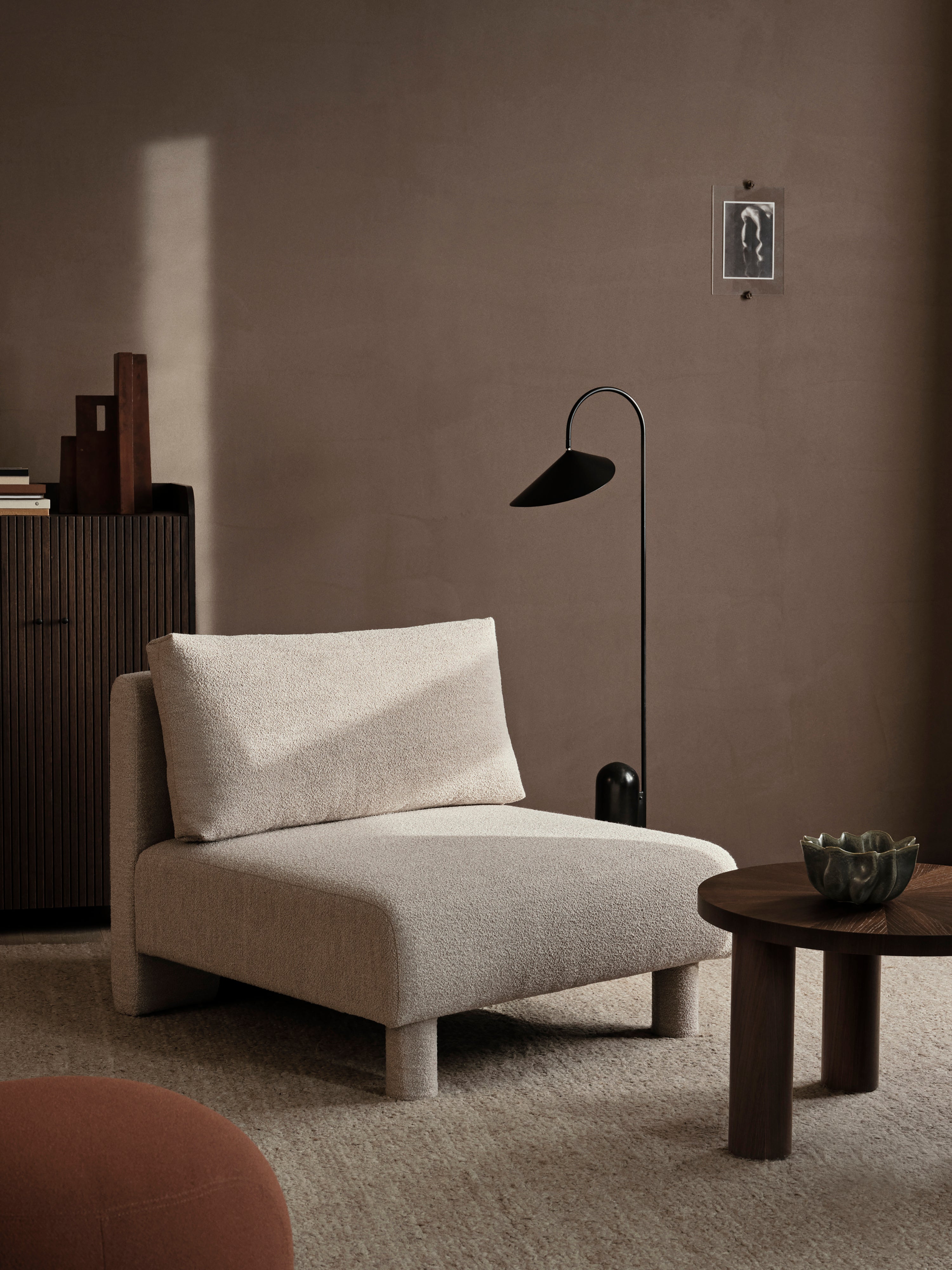 DASE modular sofa - Central Soft Bouclré dark brown