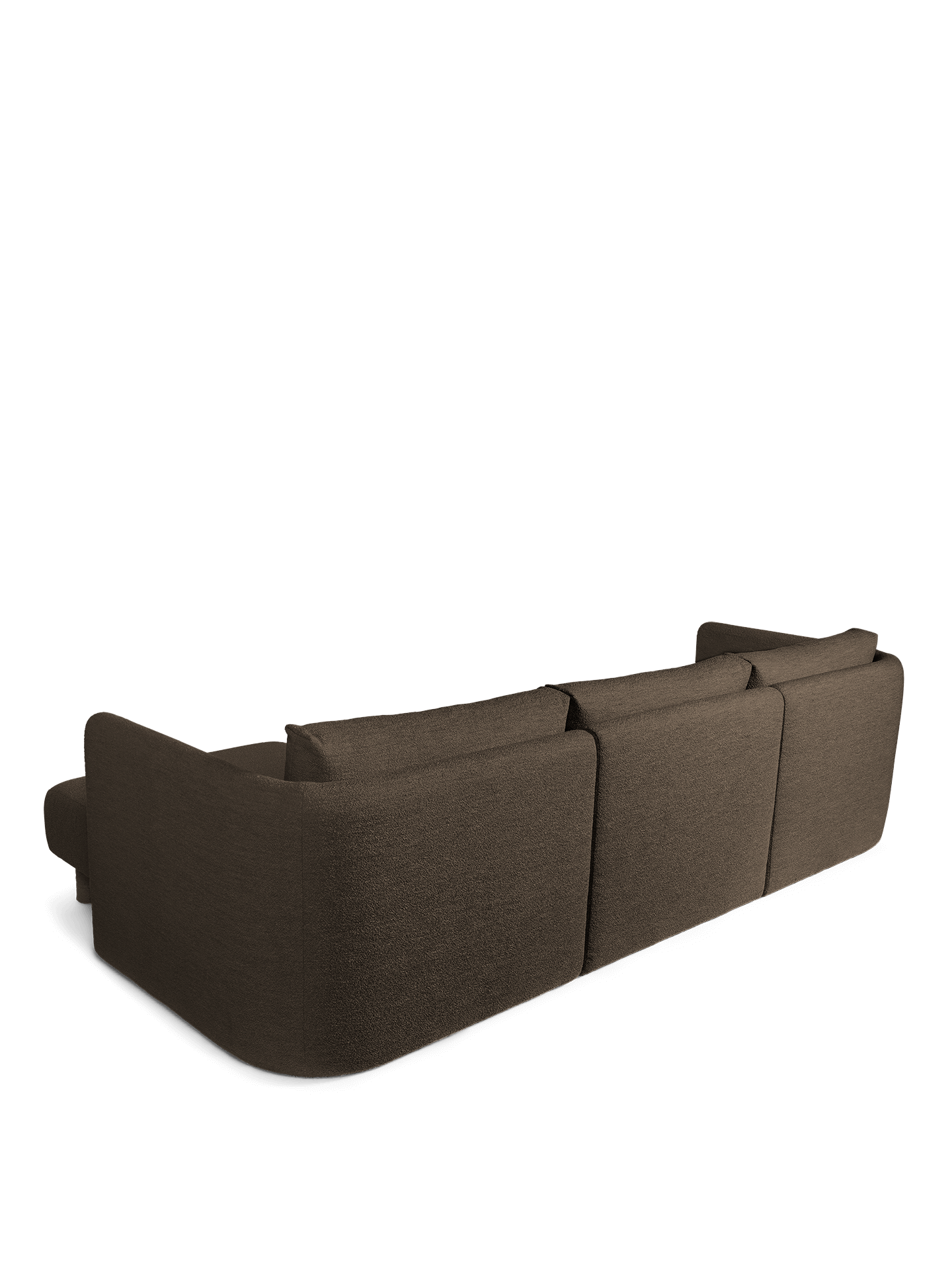 Dase modular sofa - Right -handed soft bouclé dark brown