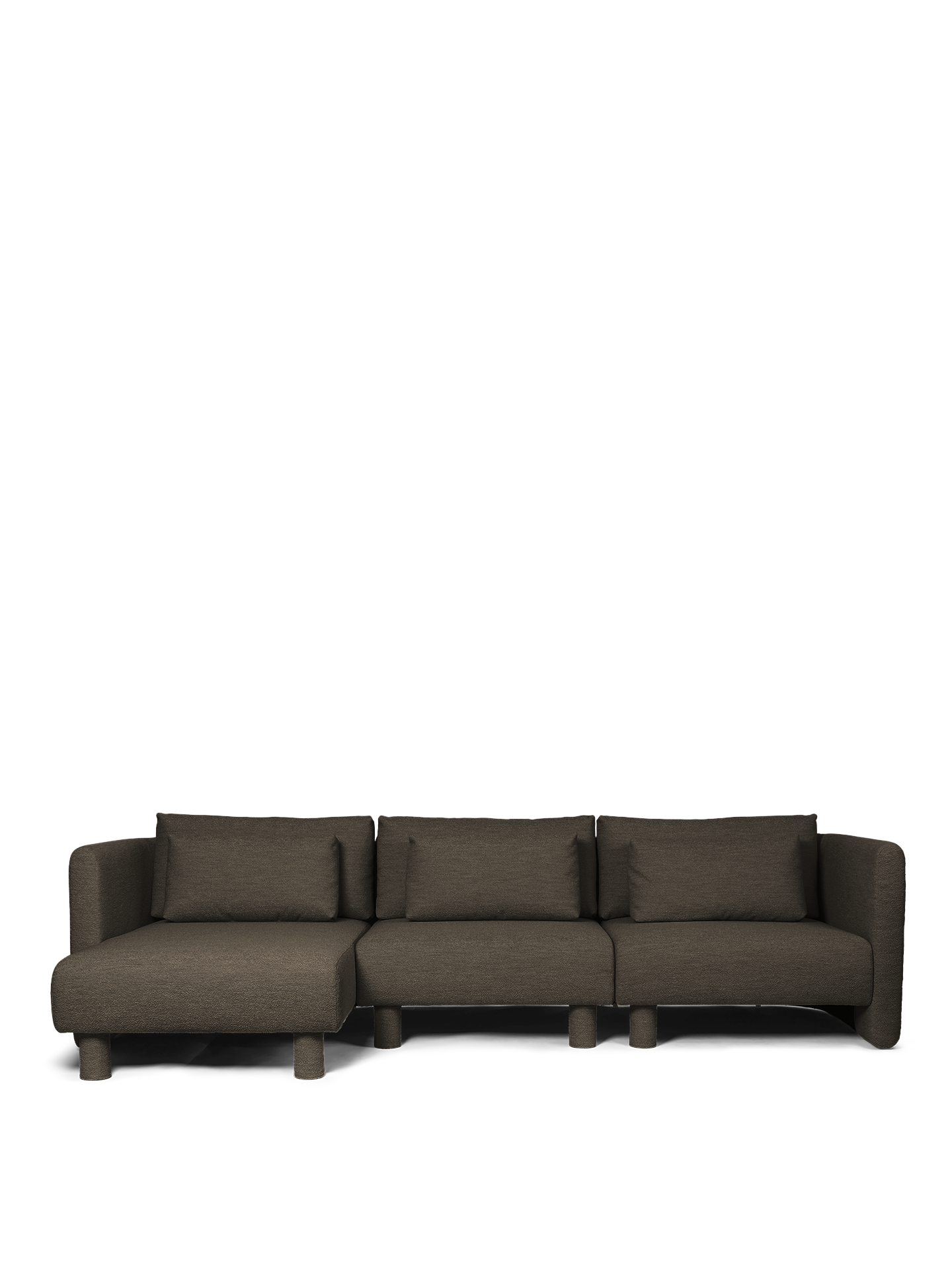 Dase modular sofa - soft bouclé dark brown