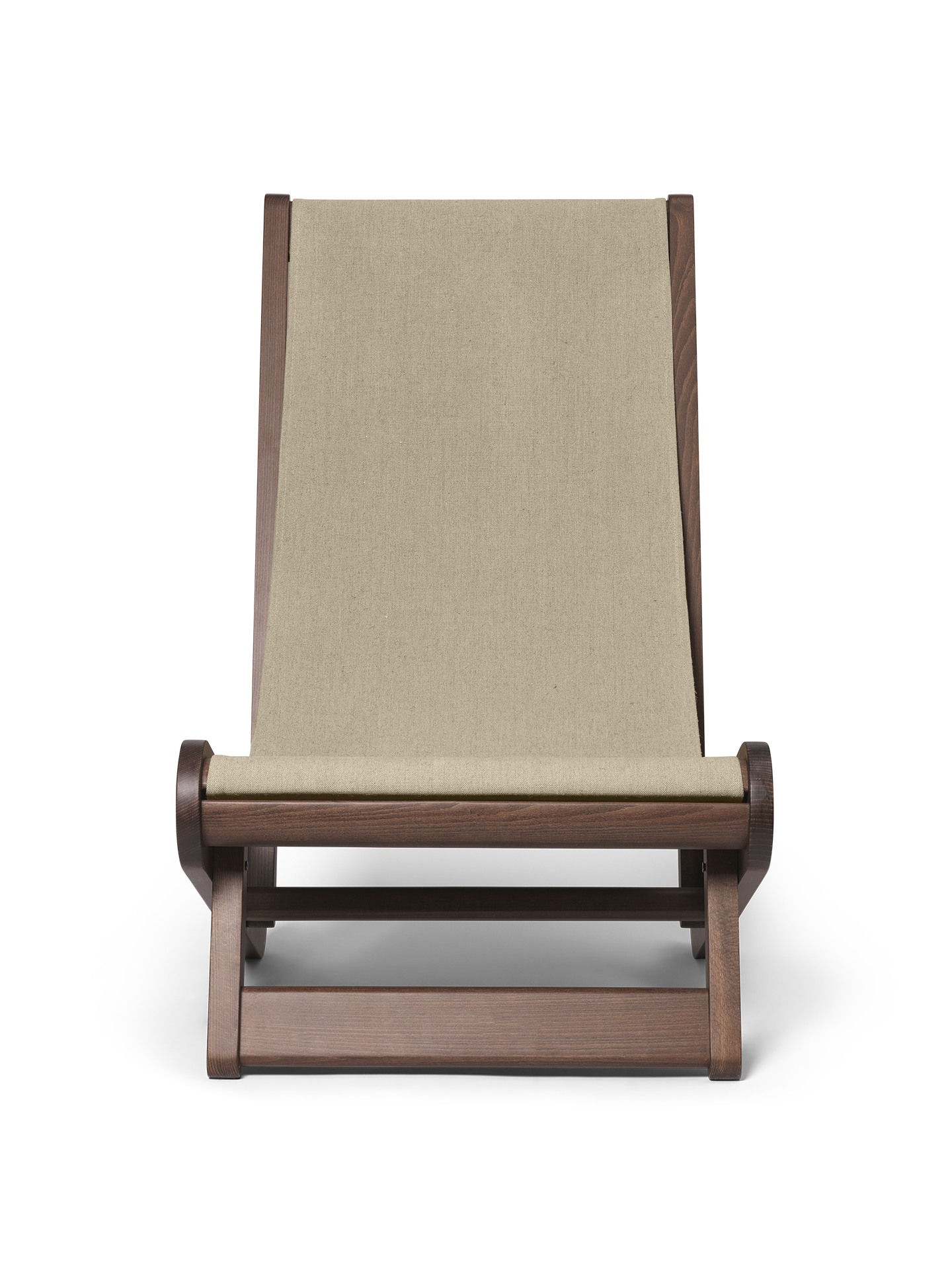 Hemi -Stuhl beige Flachs mit Buchenholz